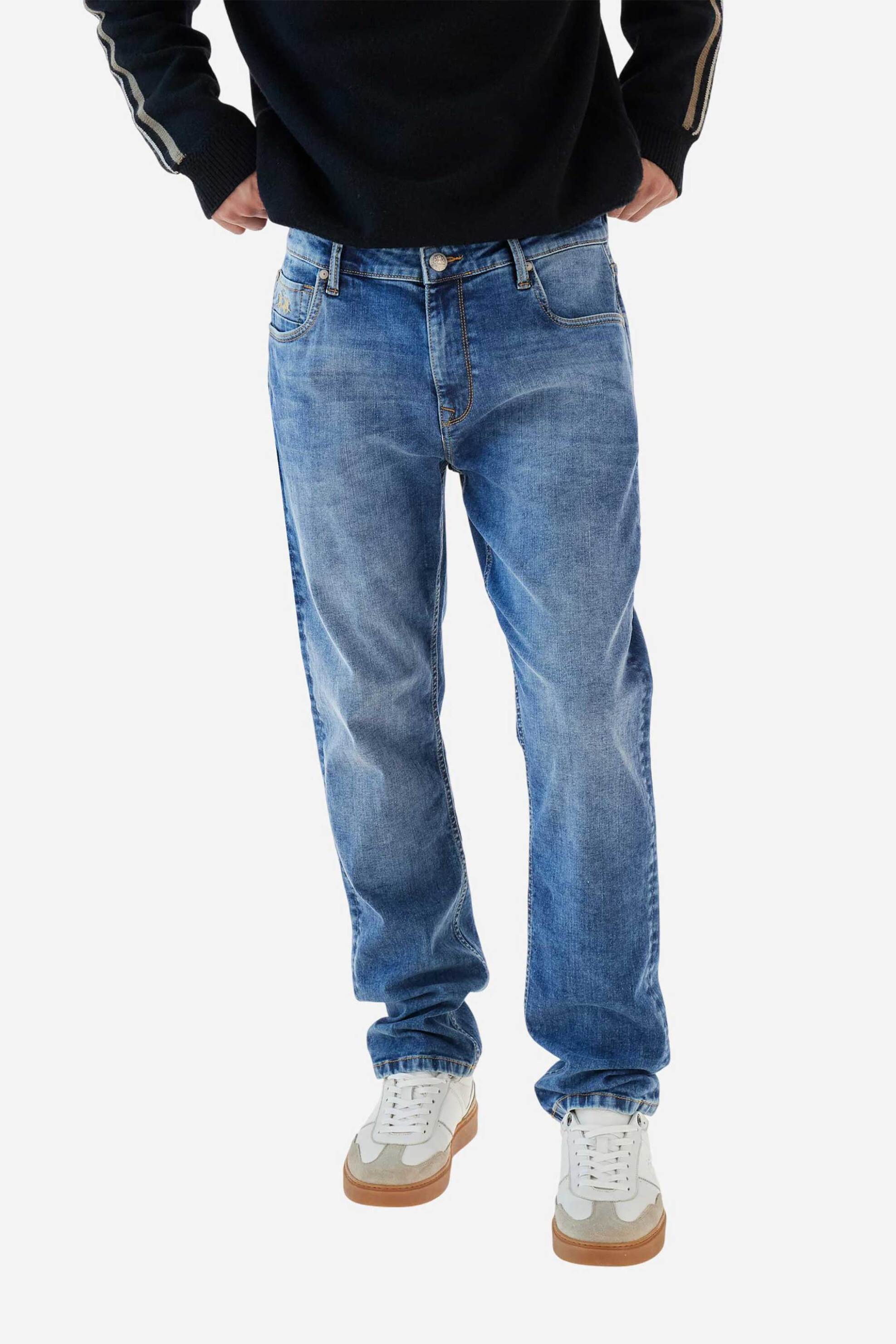 La Martina ανδρικό τζιν παντελόνι πεντάτσεπο Straight Fit - MBT016-DM105 Denim Blue φωτογραφία