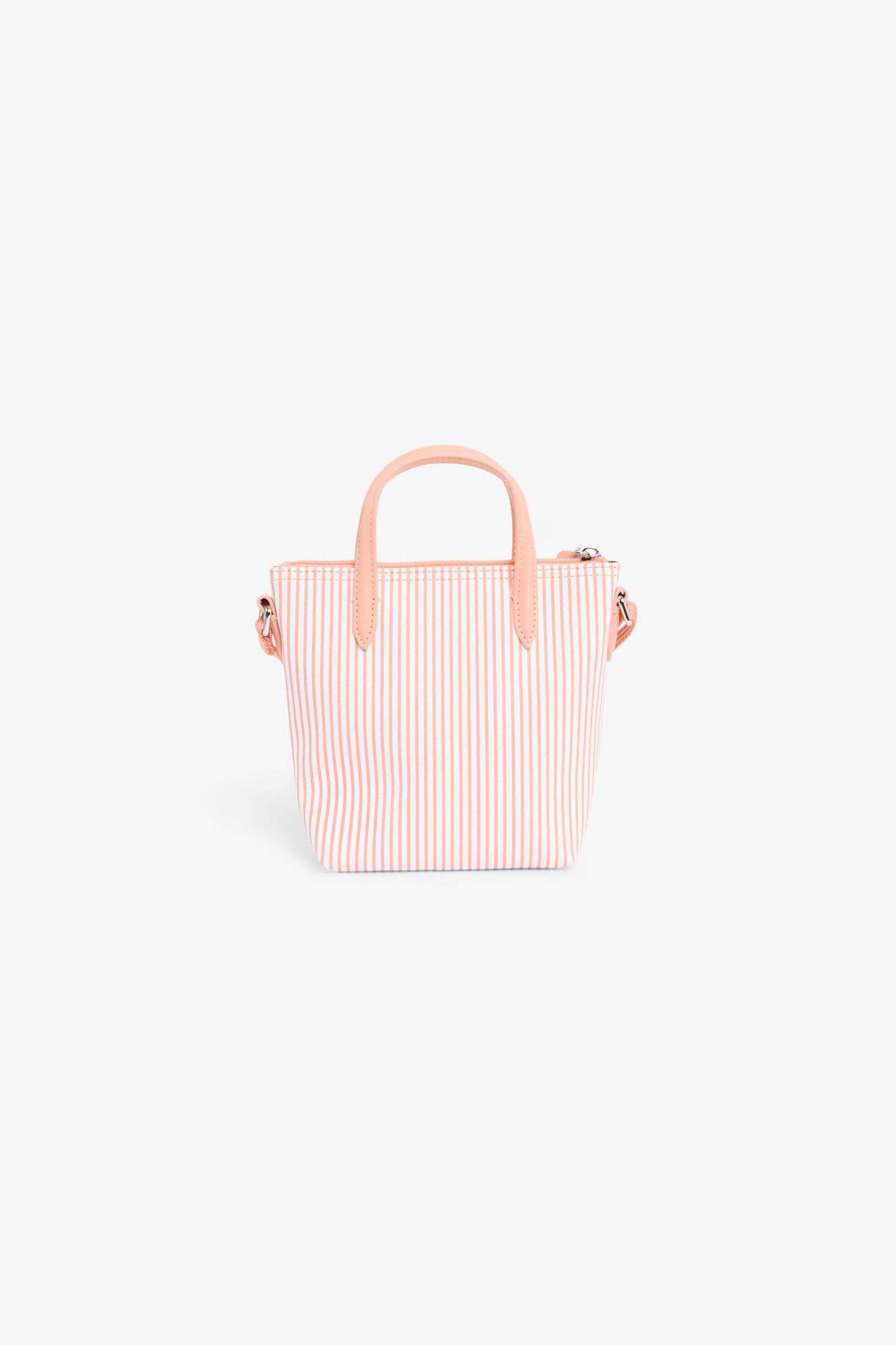 Lacoste Γυναικεία Τσάντα Crossbody Πικέ με Ριγέ Σχέδιο Και Κεντημένο Λογότυπο - Nf5255Sj Σομόν