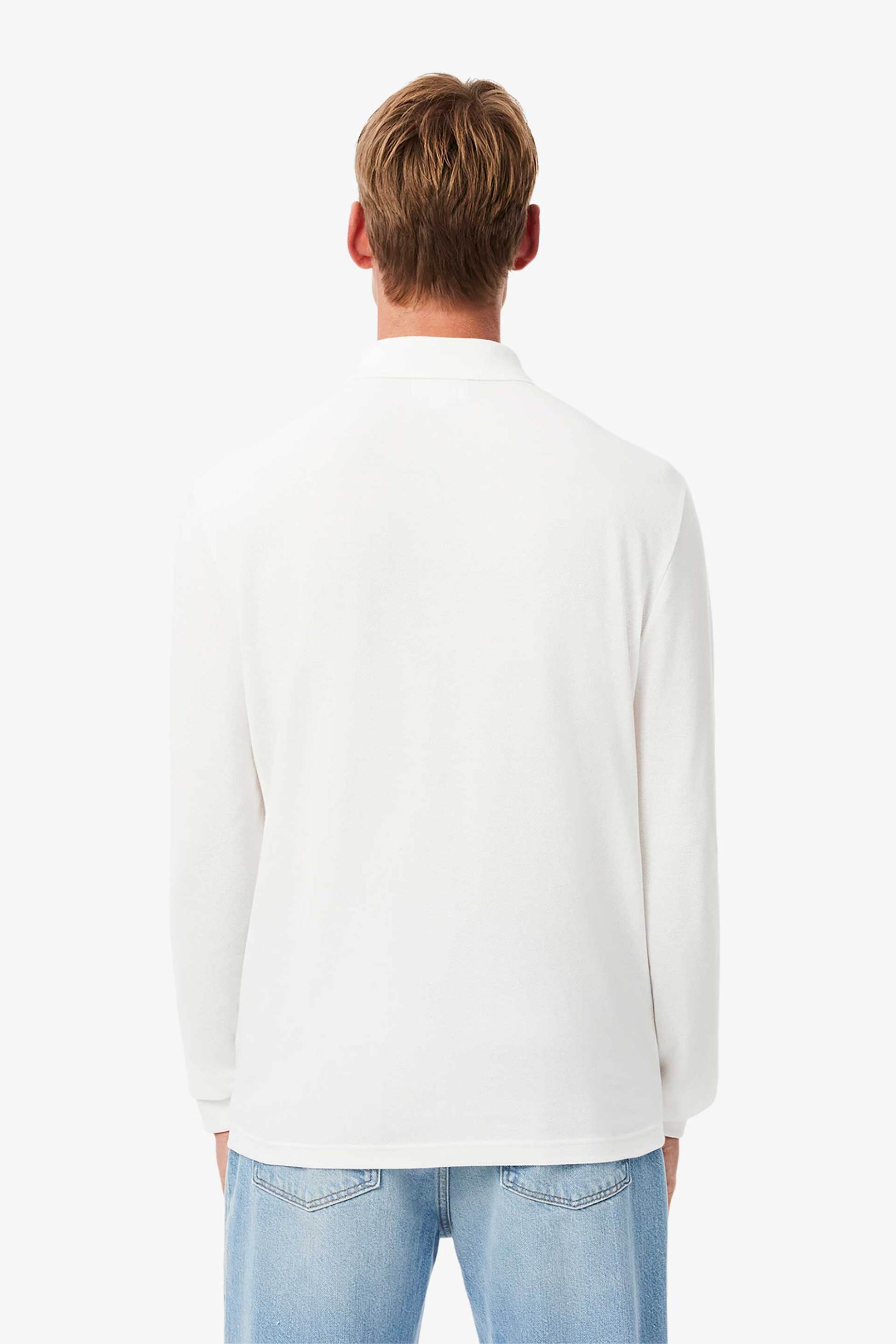 Lacoste ανδρική πόλο μπλούζα με κεντημένο graphic logo Classic Fit - PH3597-00 Λευκό φωτογραφία