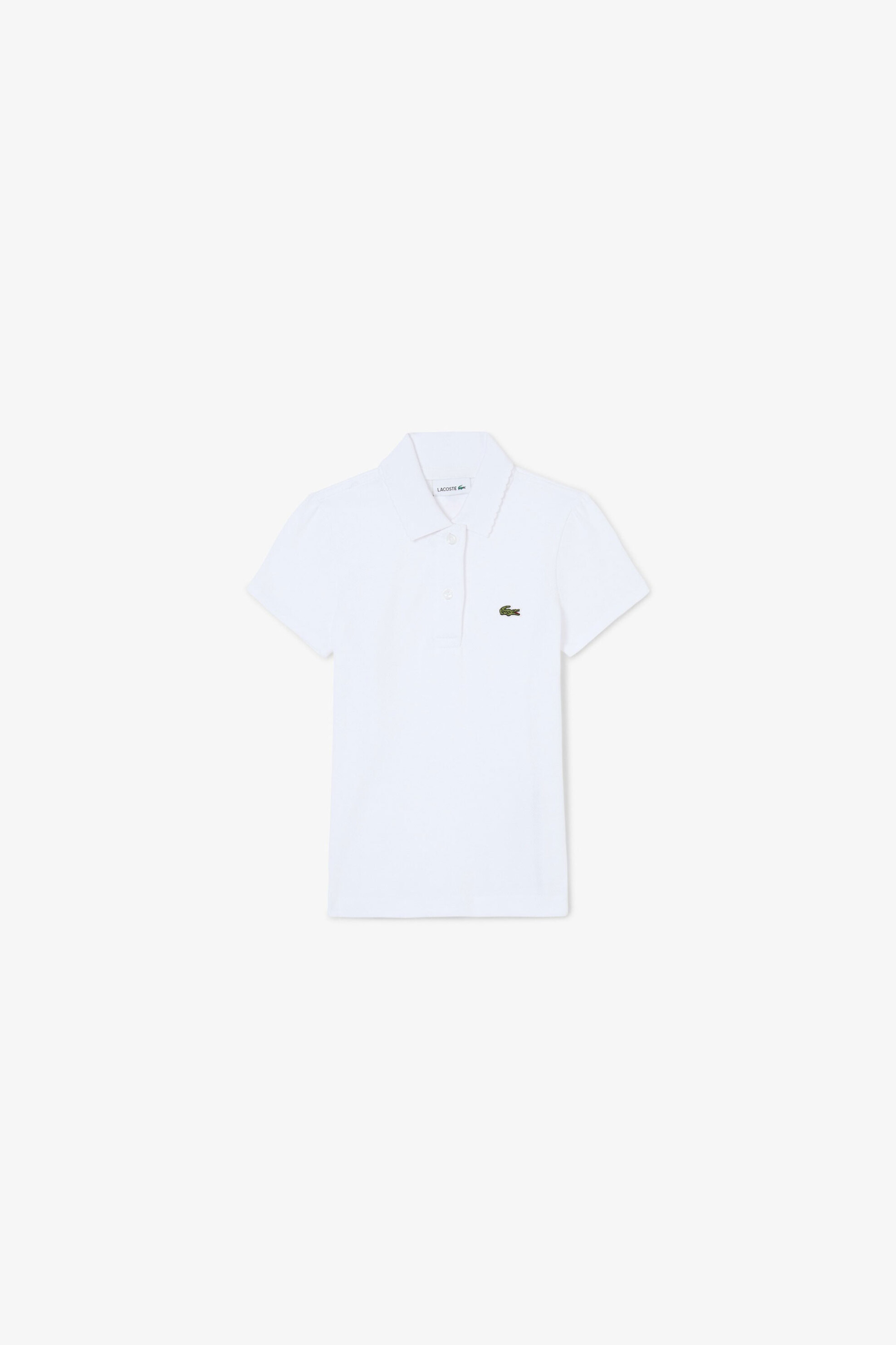 Lacoste Παιδική Μπλούζα Πόλο Πικέ με Κεντημένο Λογότυπο - Pj0968 Λευκό