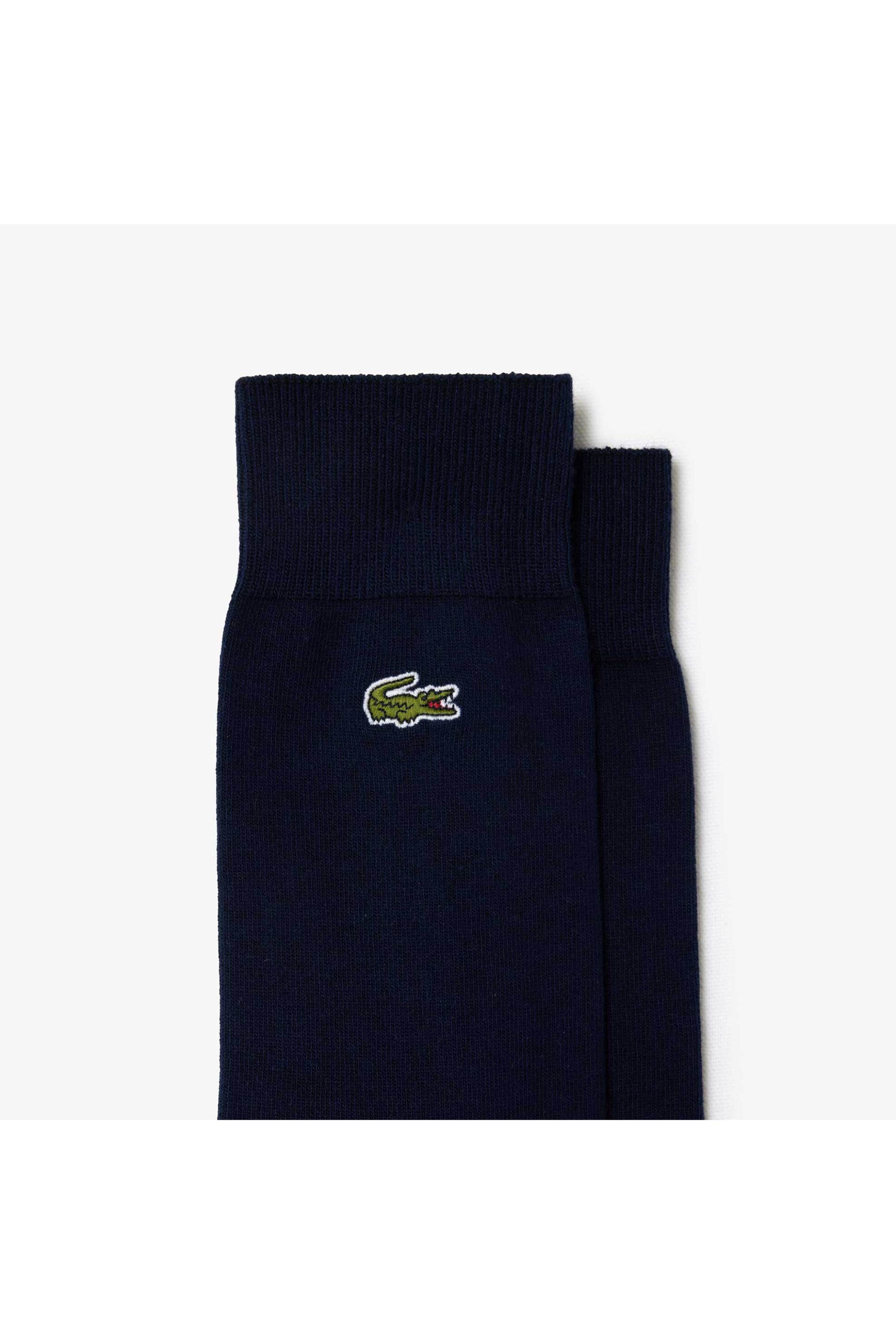 Lacoste Σετ Unisex Μακριές Κάλτσες με Κεντημένο Λογότυπο (2 Ζευγάρια) - Ra3147-00 Μπλε Σκούρο