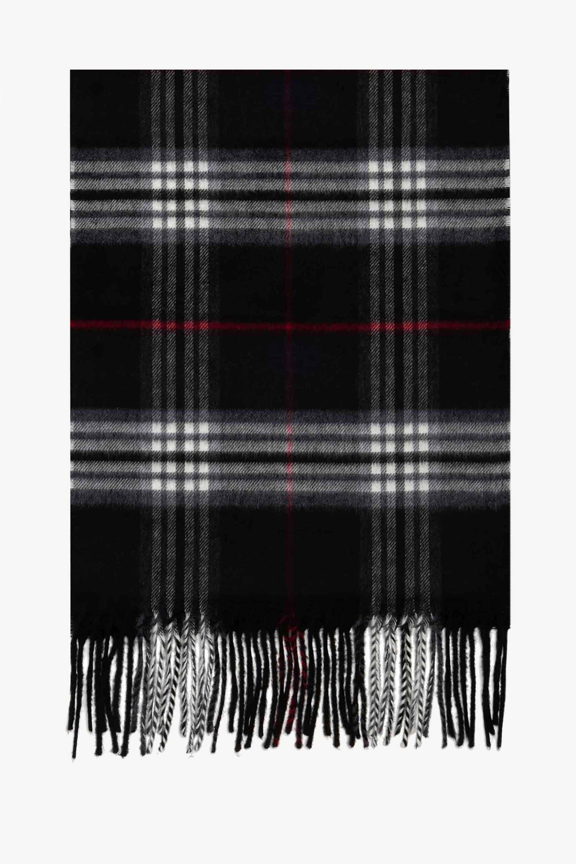 THE BOSTONIANS The Bostonians ανδρικό κασκόλ με καρό σχέδιο και κρόσσια "Copley" - SC701130 Μαύρο