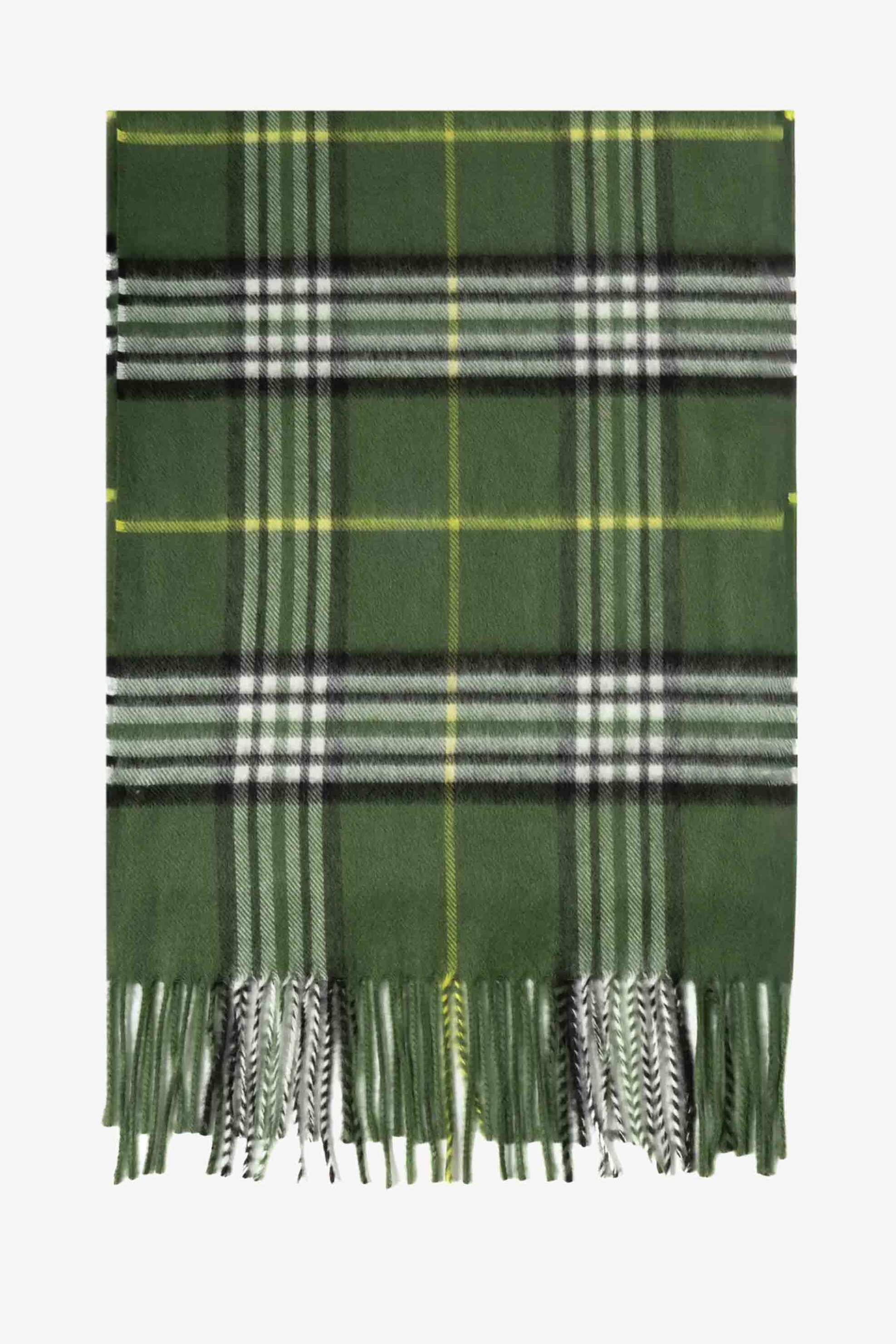 THE BOSTONIANS The Bostonians ανδρικό κασκόλ με καρό σχέδιο και κρόσσια "Copley" - SC701130 Πράσινο