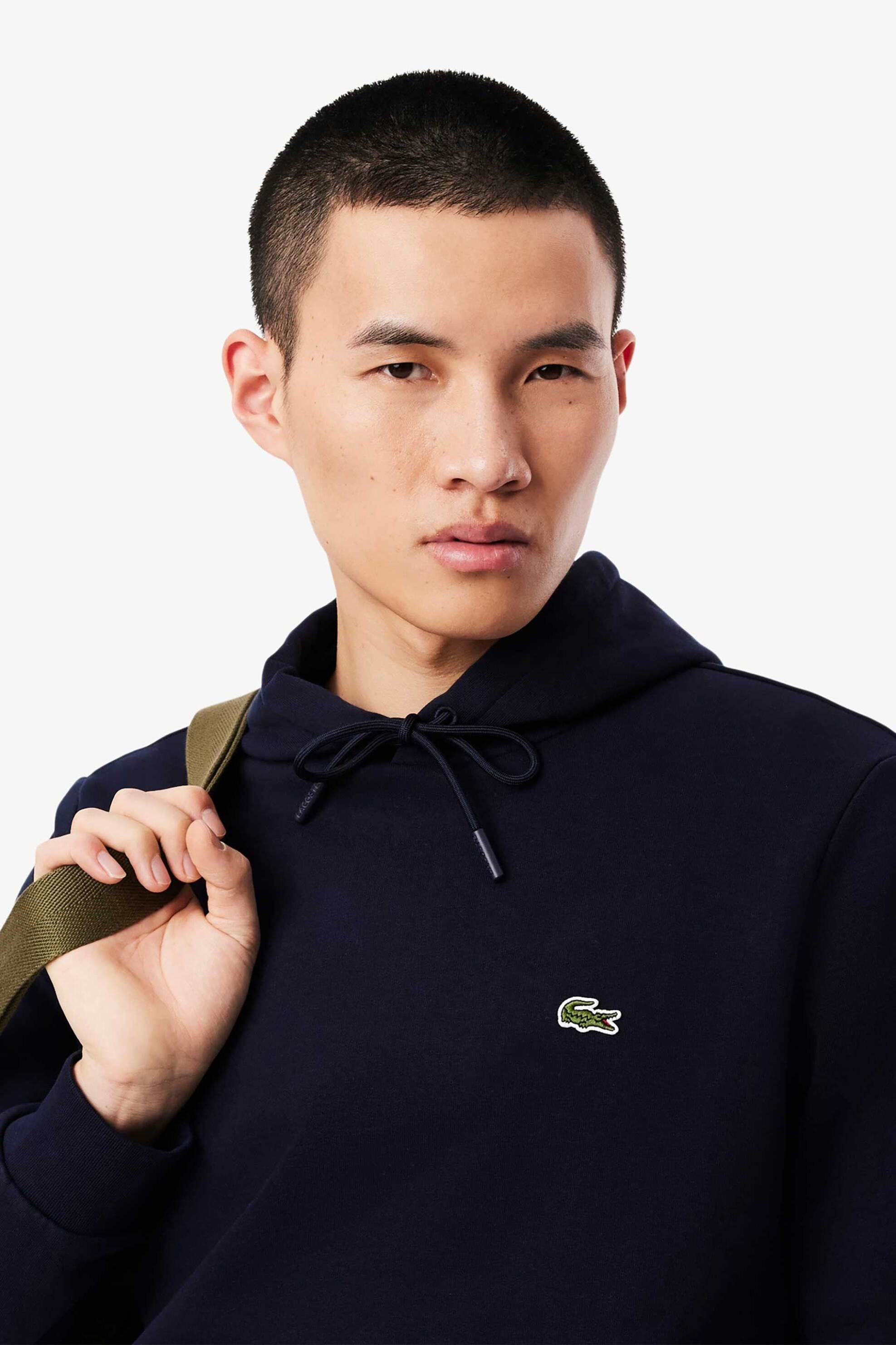 Lacoste ανδρική μπλούζα φούτερ με κουκούλα και κεντημένο λογότυπο - SH9623 Μπλε Σκούρο φωτογραφία