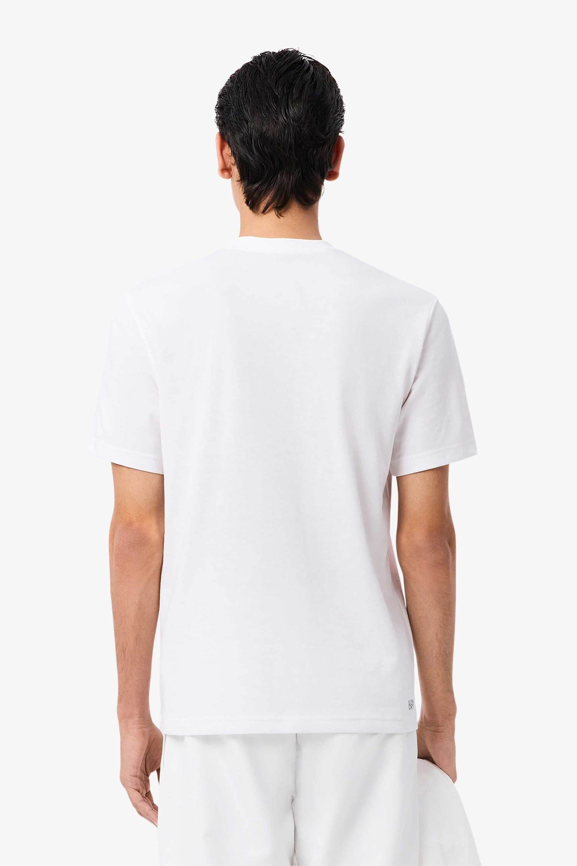 Lacoste Ανδρικό T-Shirt Μονόχρωμο με Κεντημένο Λογότυπο Regular Fit - Th7618 Λευκό