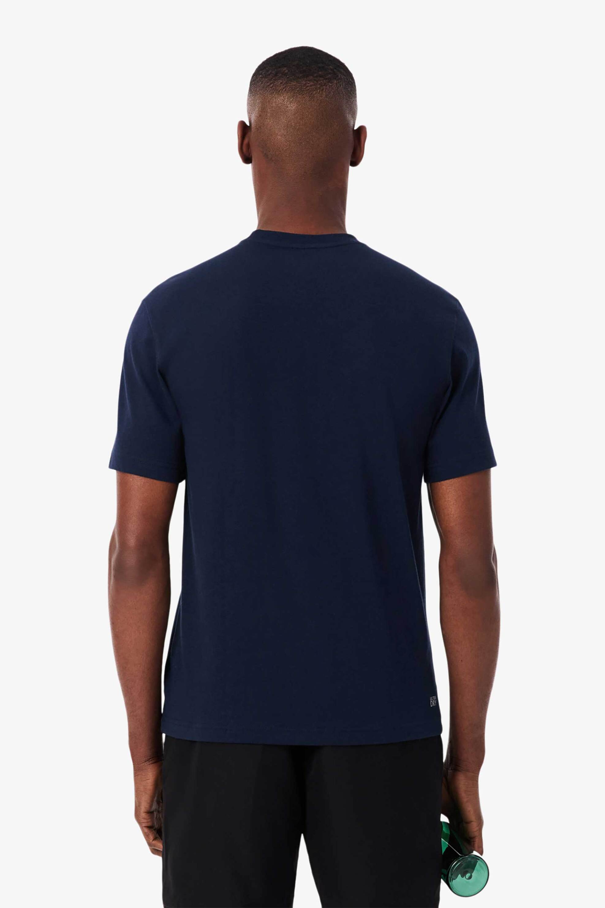 Lacoste Ανδρικό T-Shirt Μονόχρωμο με Κεντημένο Λογότυπο Regular Fit - Th7618 Μπλε Σκούρο