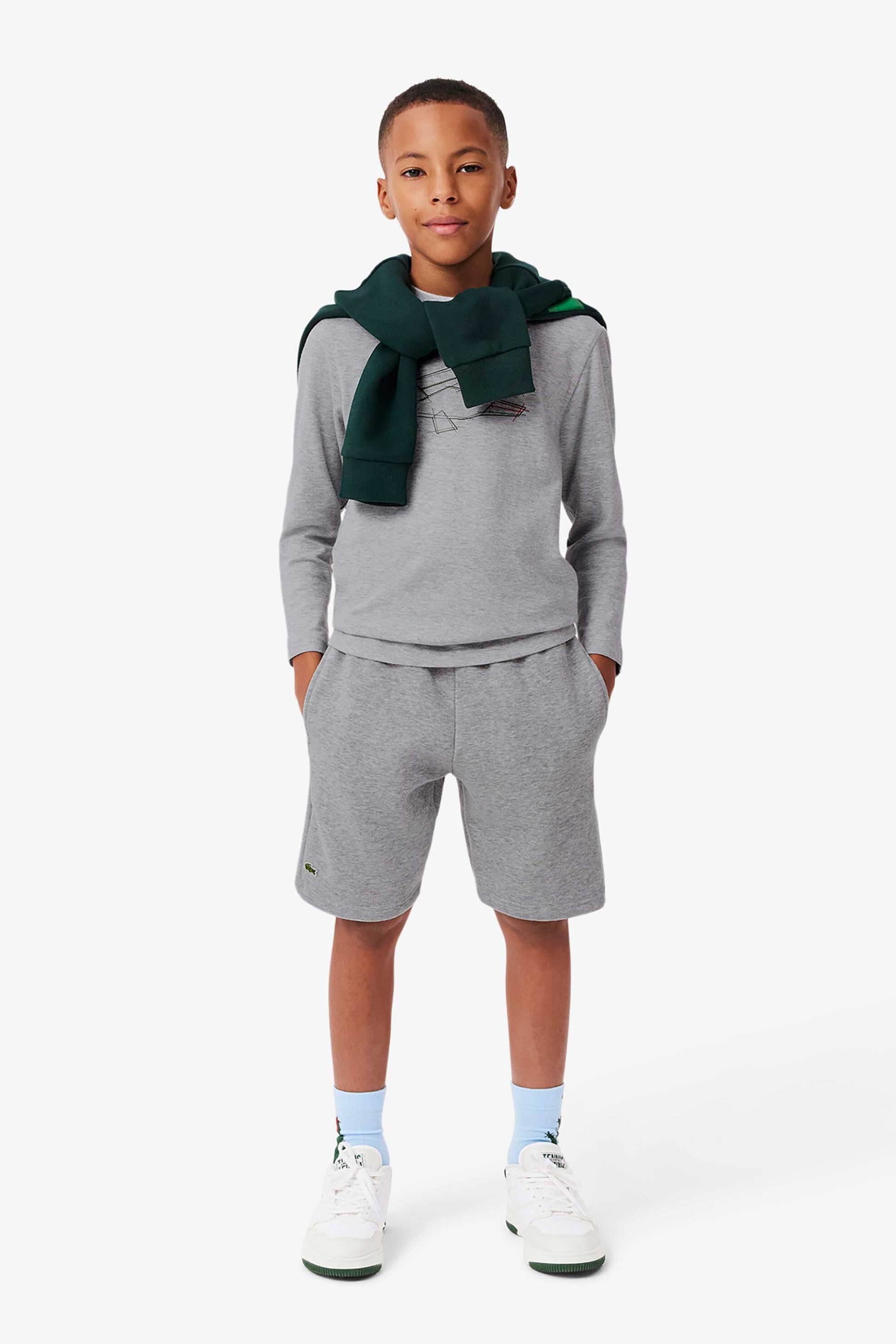 Lacoste παιδική μακρυμάνικη μπλούζα με graphic logo - TJ2539-00 Γκρι φωτογραφία