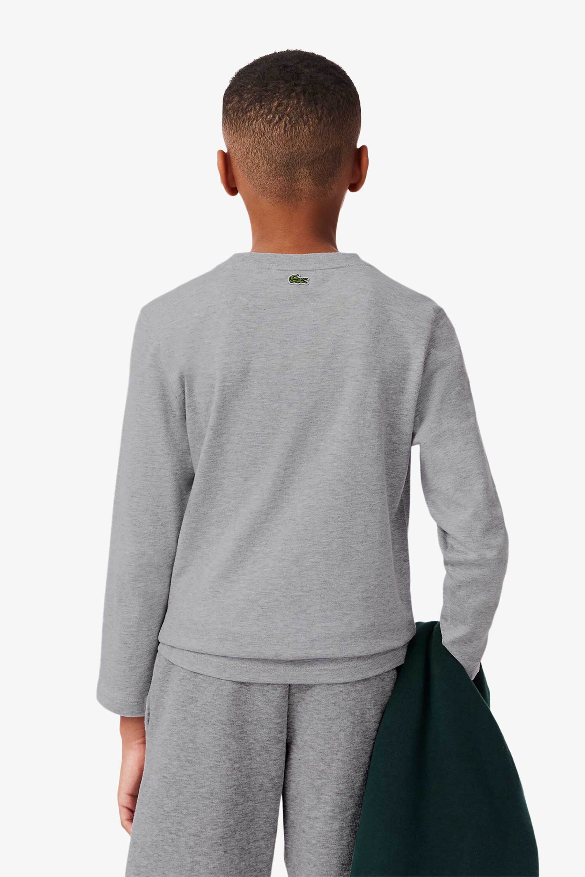 Lacoste παιδική μακρυμάνικη μπλούζα με graphic logo - TJ2539-00 Γκρι φωτογραφία