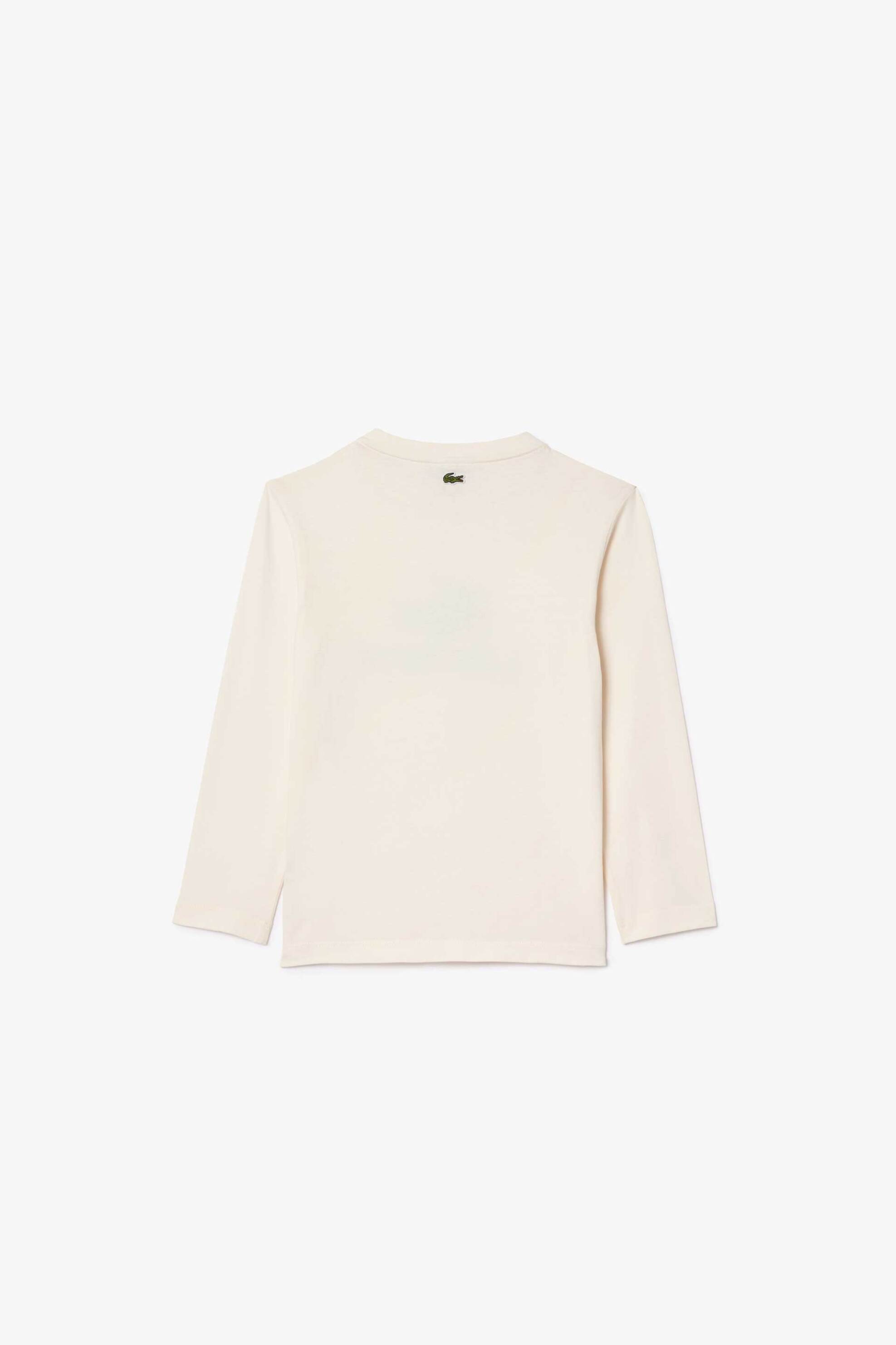 Lacoste παιδική μακρυμάνικη μπλούζα με logo print - TJ2567-00 Εκρού φωτογραφία