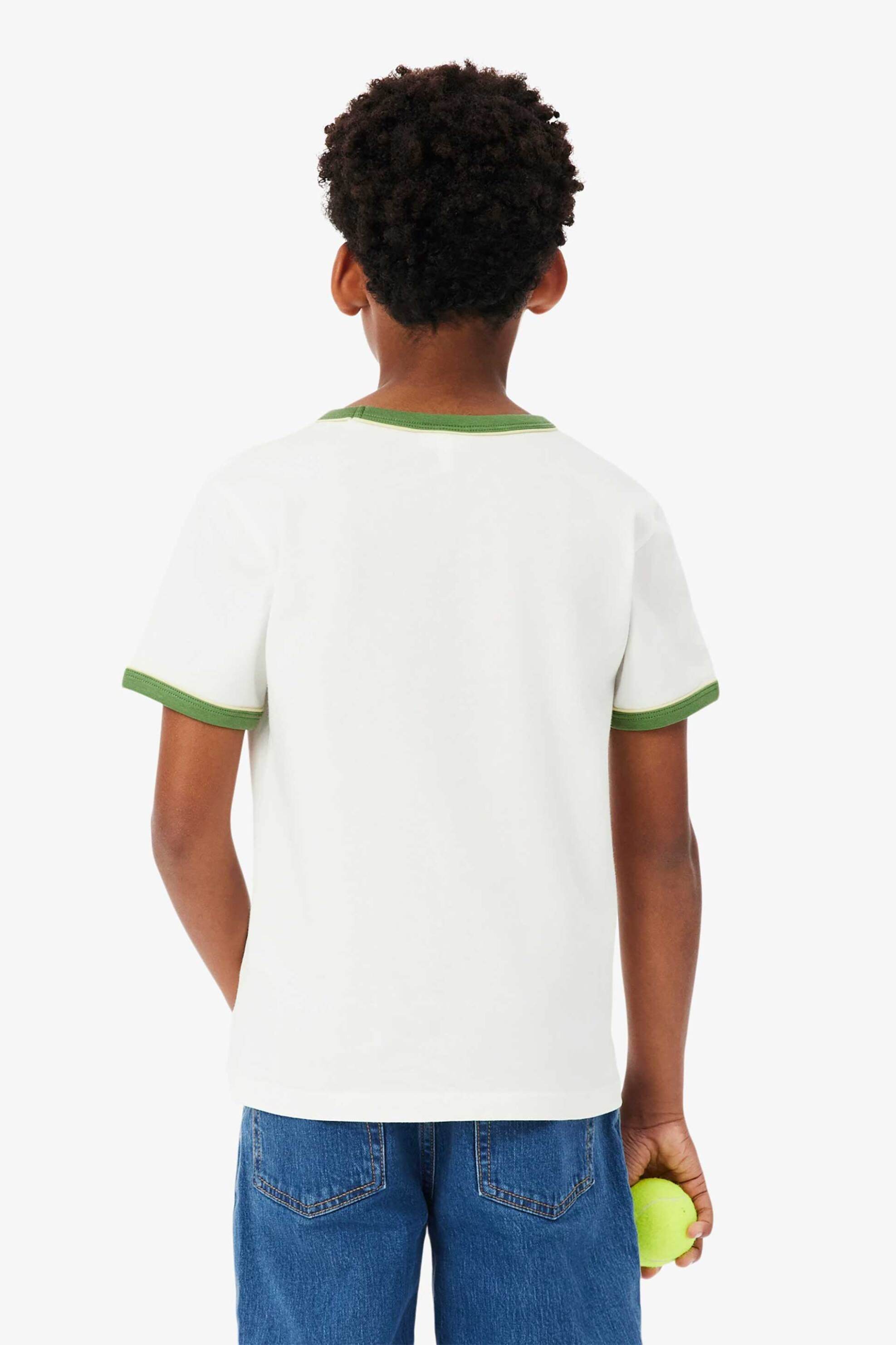 Lacoste Παιδικό T-Shirt με Tennis Lettering (8-16 Ετών) - Tj6929 Λευκό