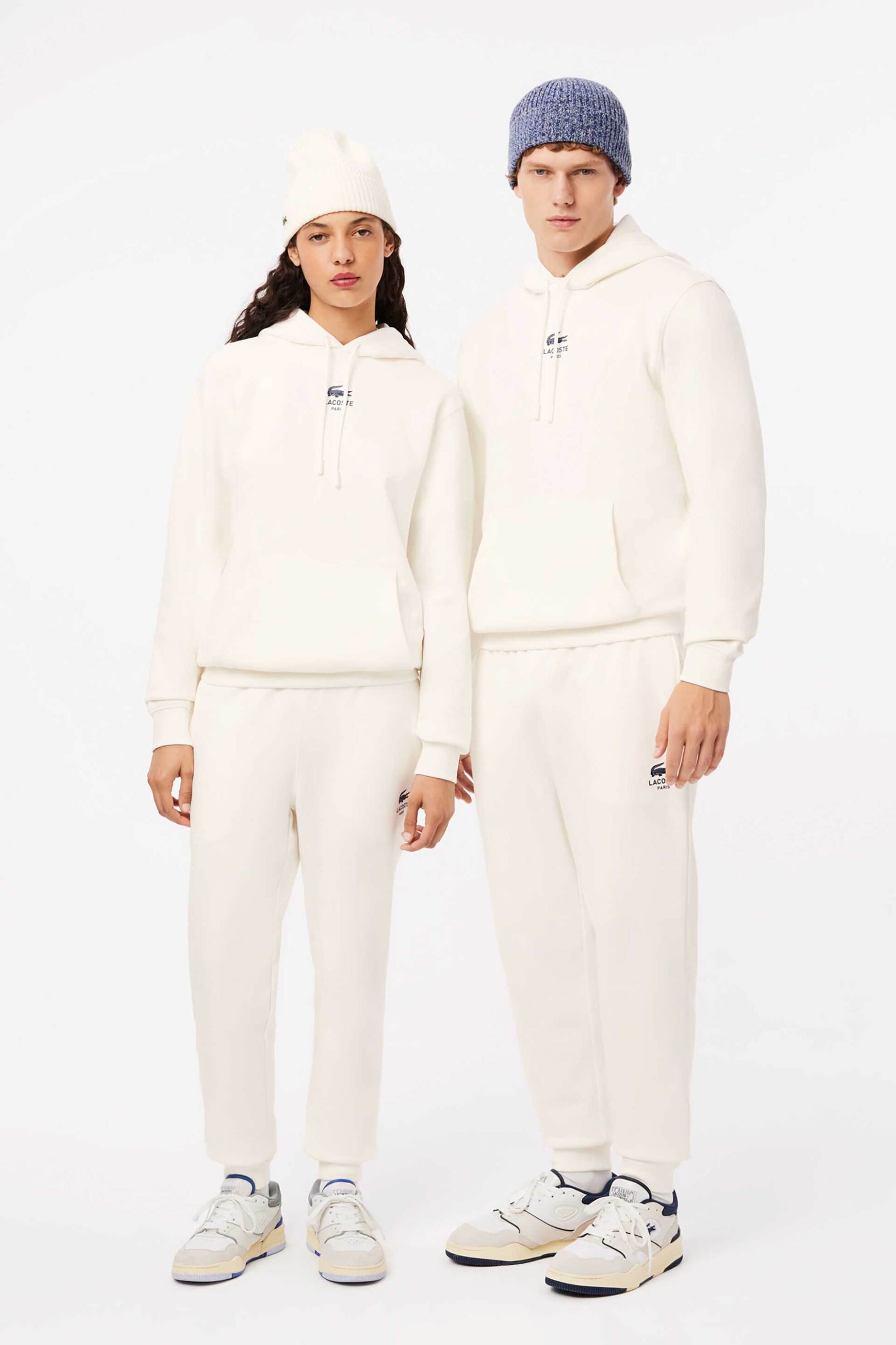 LACOSTE Lacoste unisex παντελόνι φόρμας με λογότυπο Tapered Fit - XH2724-00 Λευκό