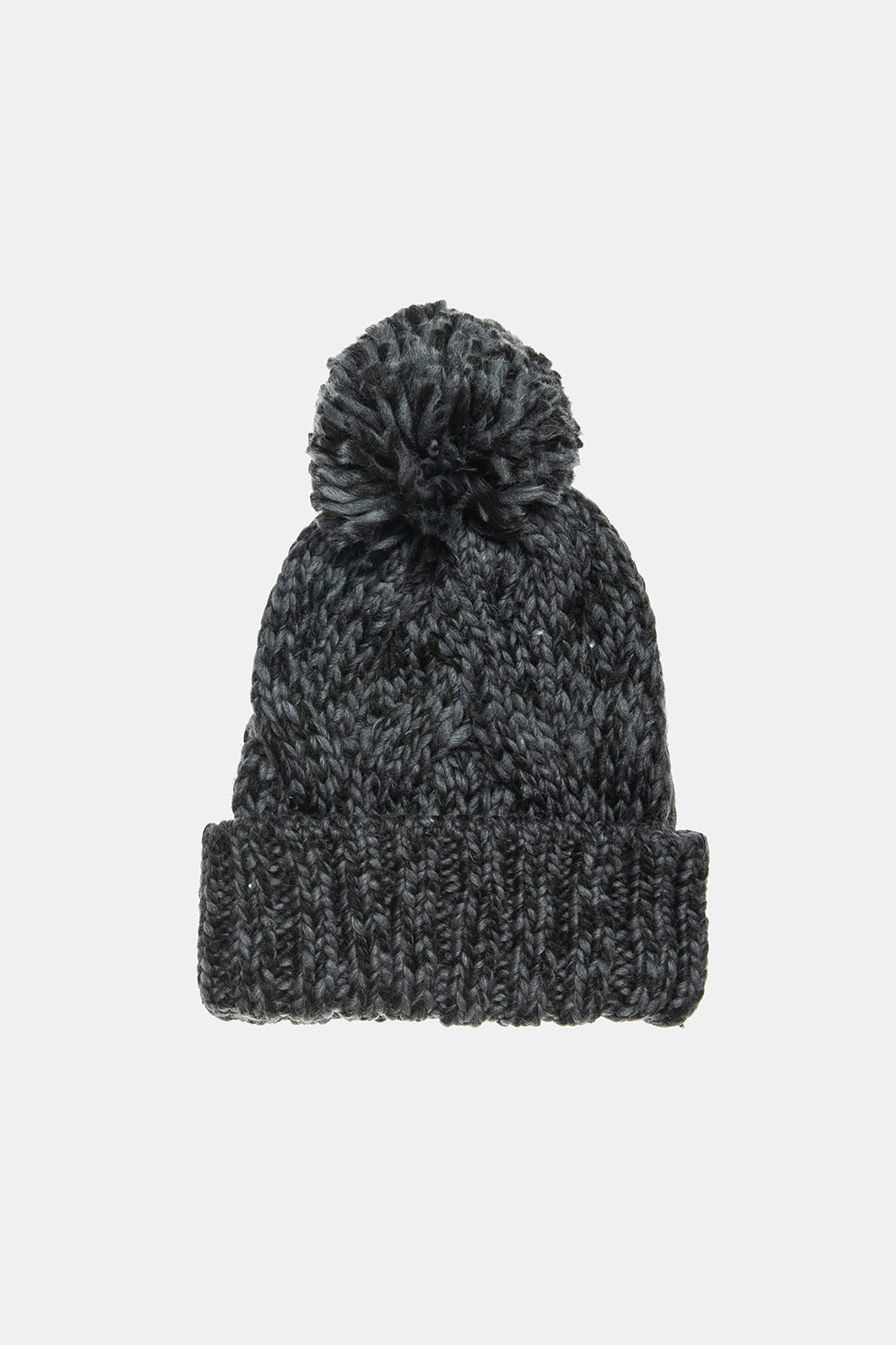 ALOUETTE Alouette παιδικός πλεκτός σκούφος μονόχρωμος με διακοσμητικό πομ (6-16 ετών) - 00021771 Ανθρακί