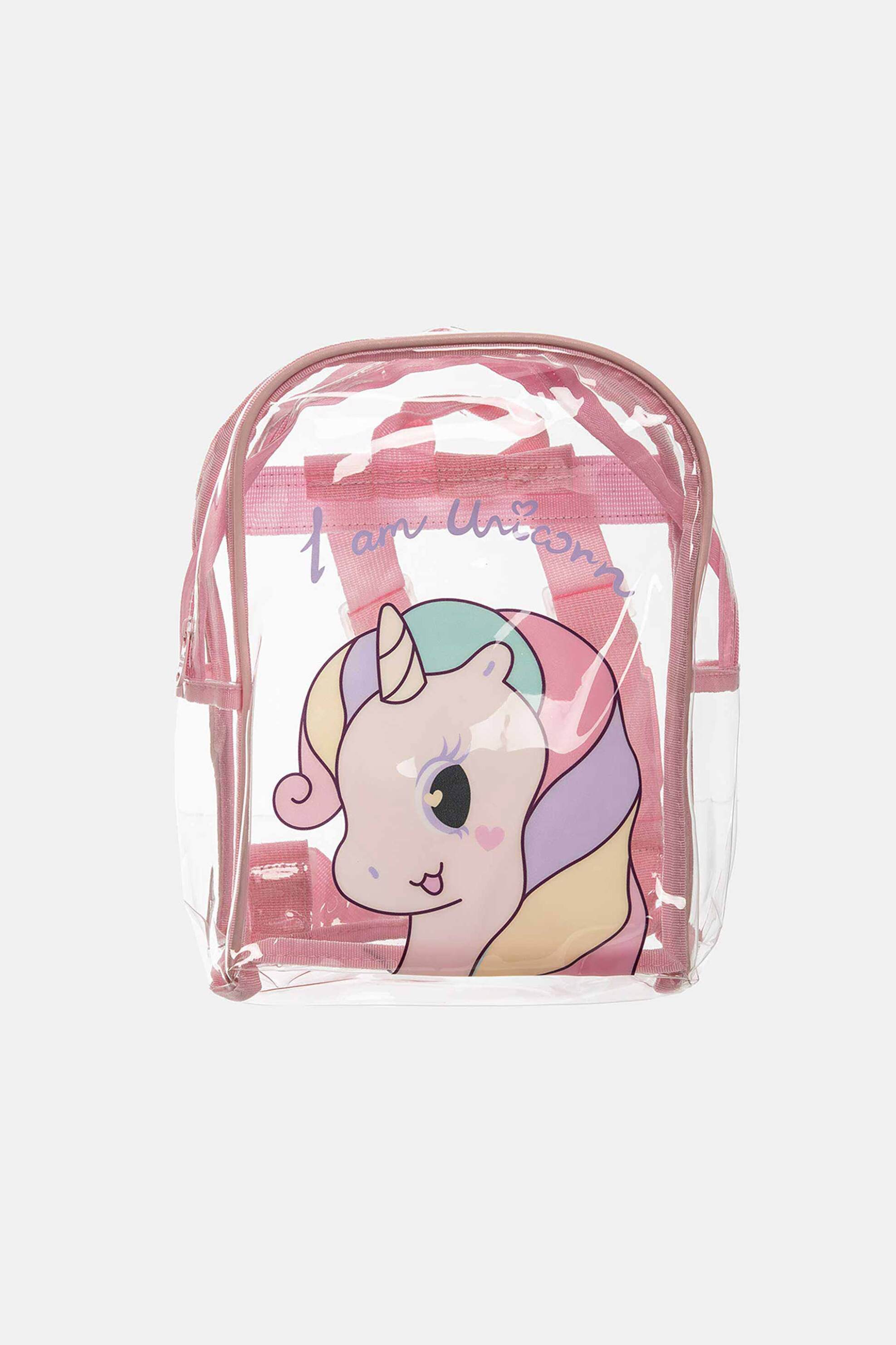 ALOUETTE Alouette παιδικό σακίδιο πλάτης ροζ διάφανο Unicorn - 00024514 Ροζ