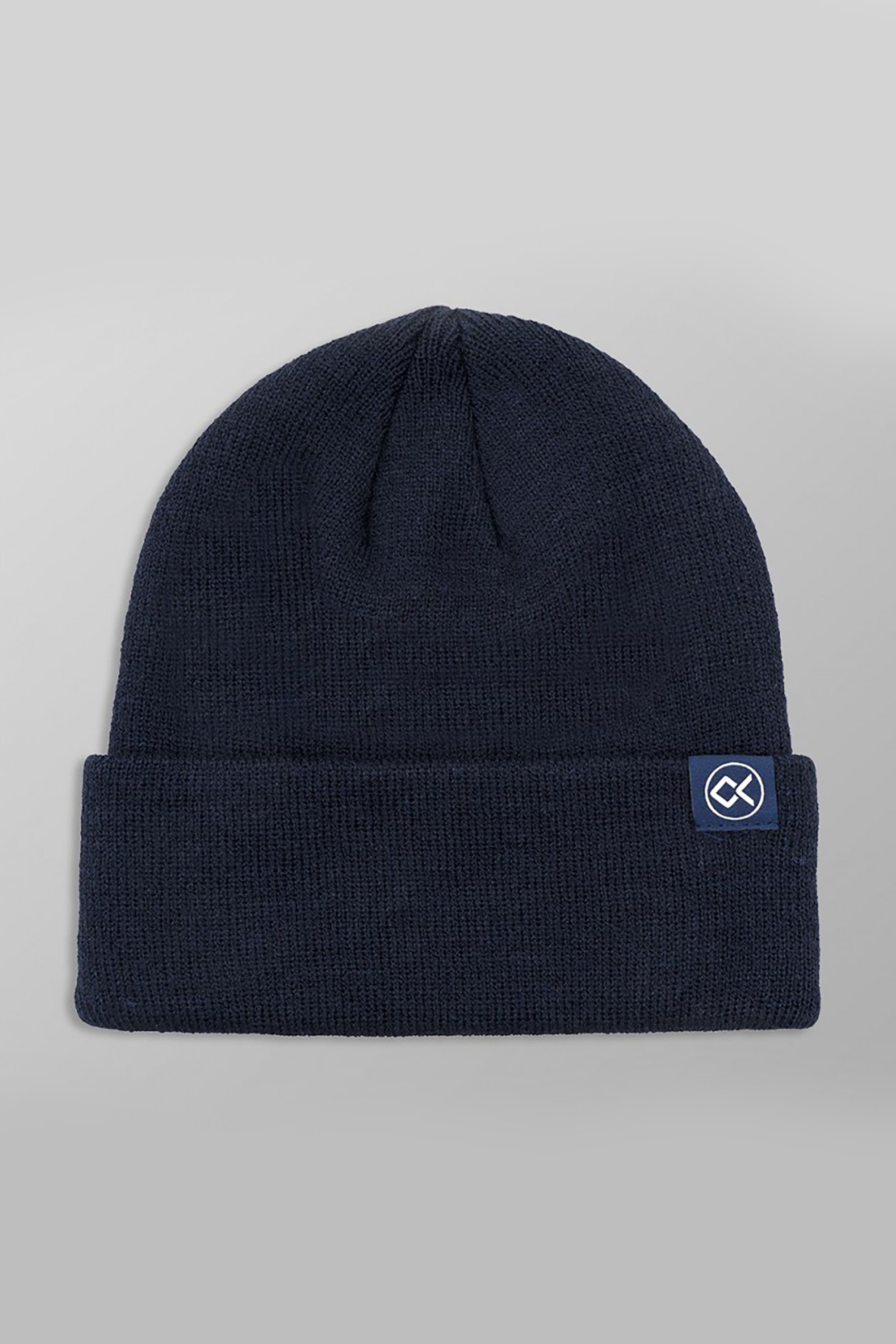 Oxford Company ανδρικός σκούφος μονόχρωμος με logo patch - 7093-VK00.03 Σκούρο Μπλε