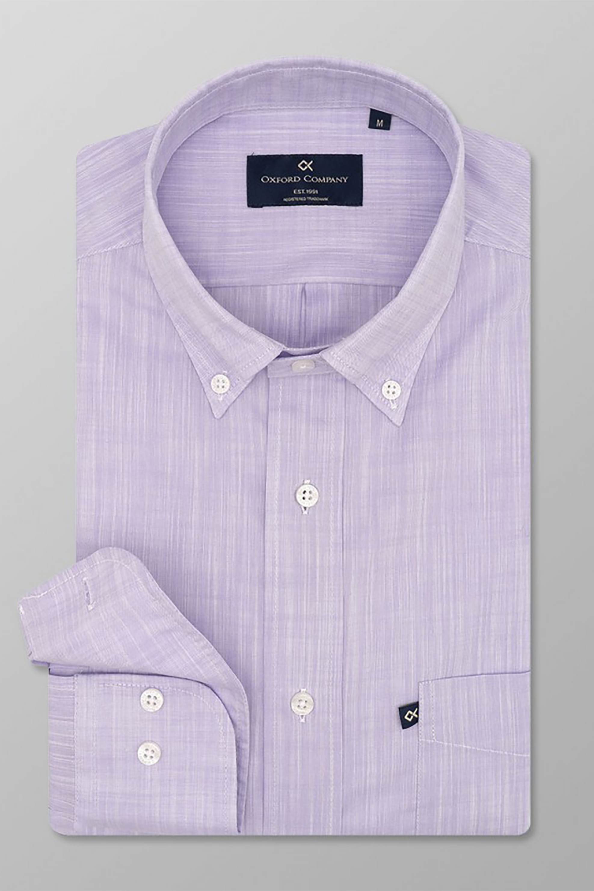 Ανδρική Μόδα > Ανδρικά Ρούχα > Ανδρικά Πουκάμισα > Ανδρικά Πουκάμισα Casual Oxford Company ανδρικό πουκάμισο button down Regular Fit - F110-BL10.07 Λιλά