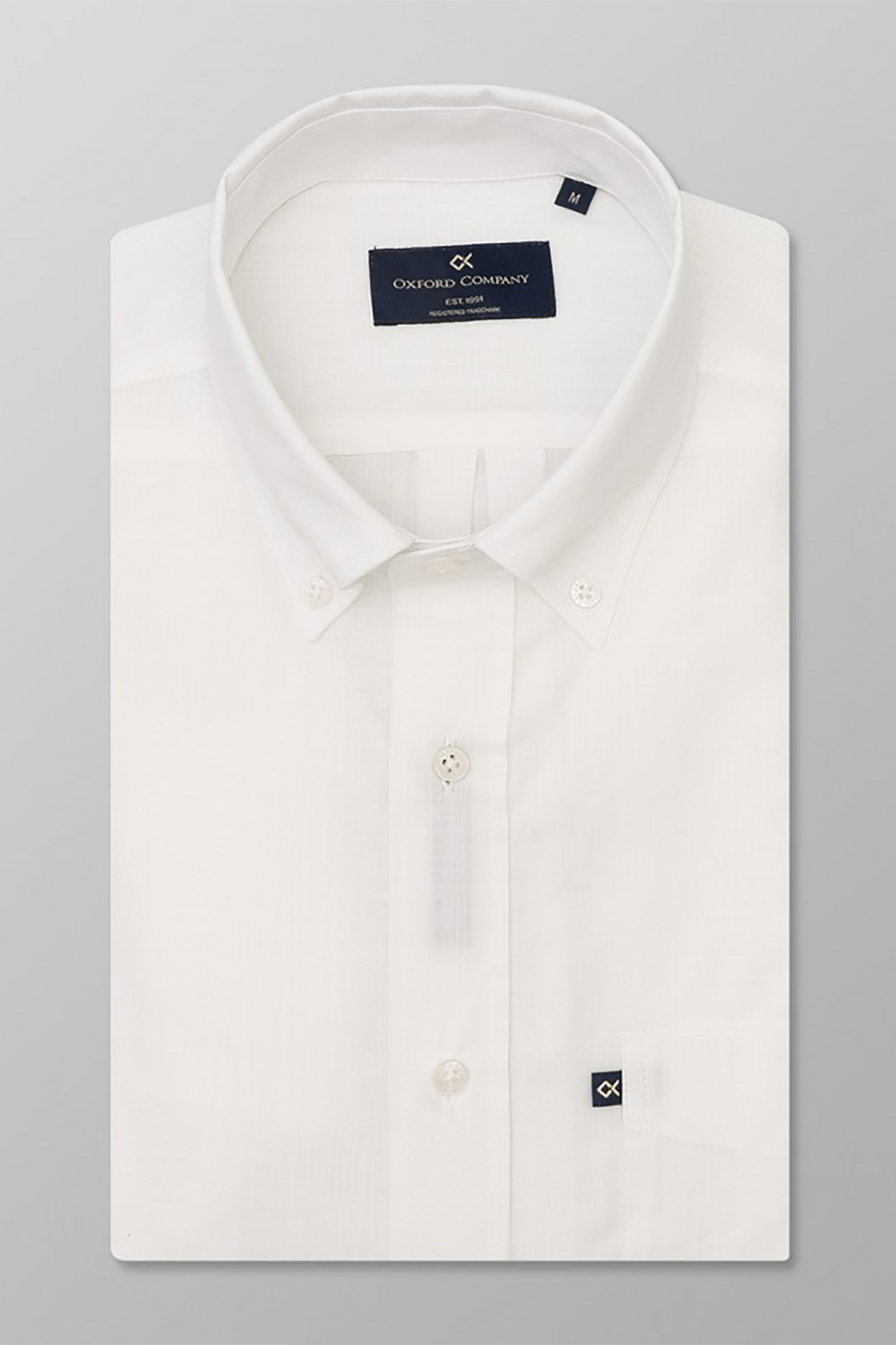 Oxford Company ανδρικό πουκάμισο μονόχρωμο "Sport" - F110-BL10.01A Λευκό