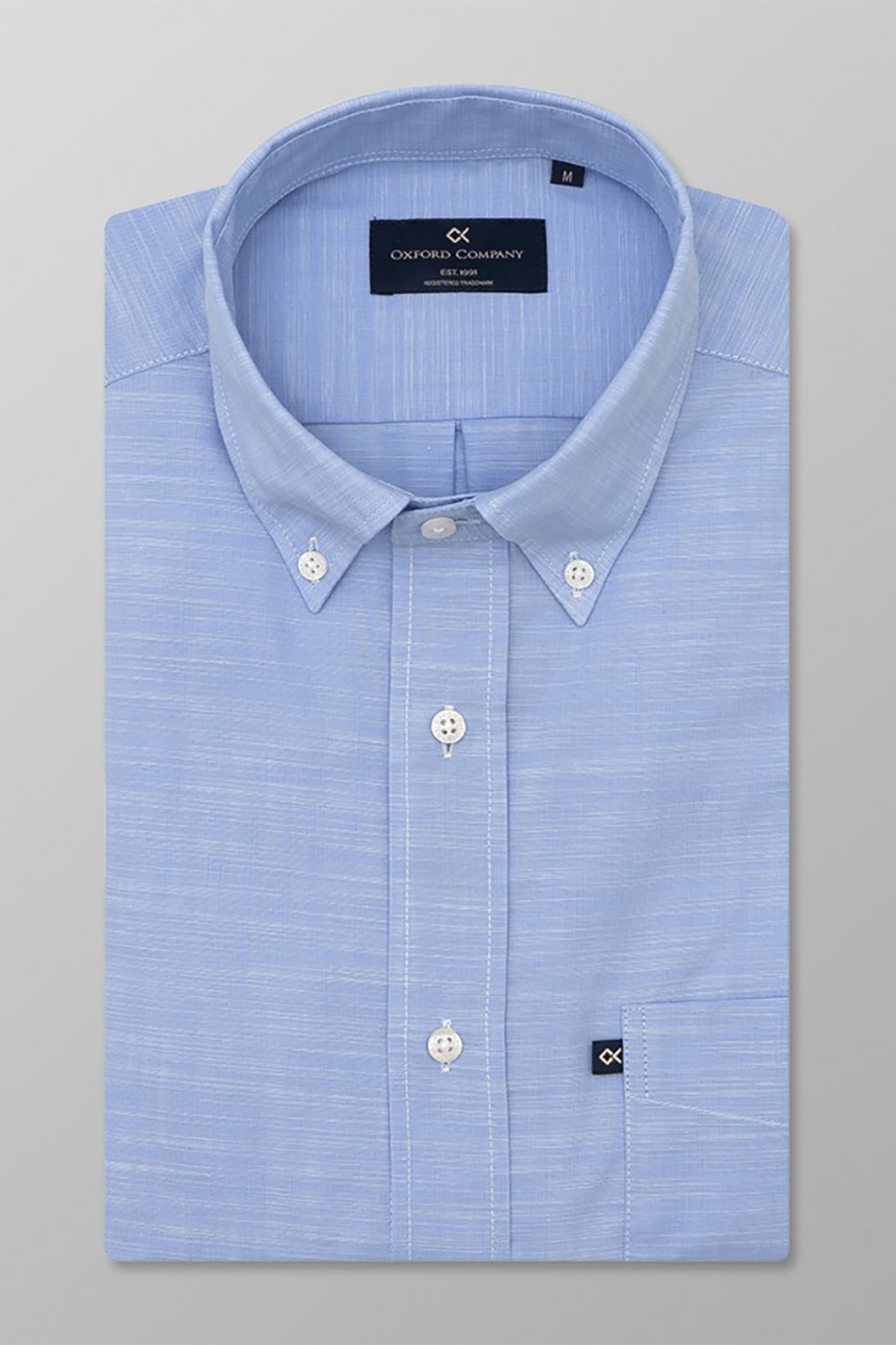 Oxford Company ανδρικό πουκάμισο μονόχρωμο Regular Fit "Sport" - F110-BL10.02A