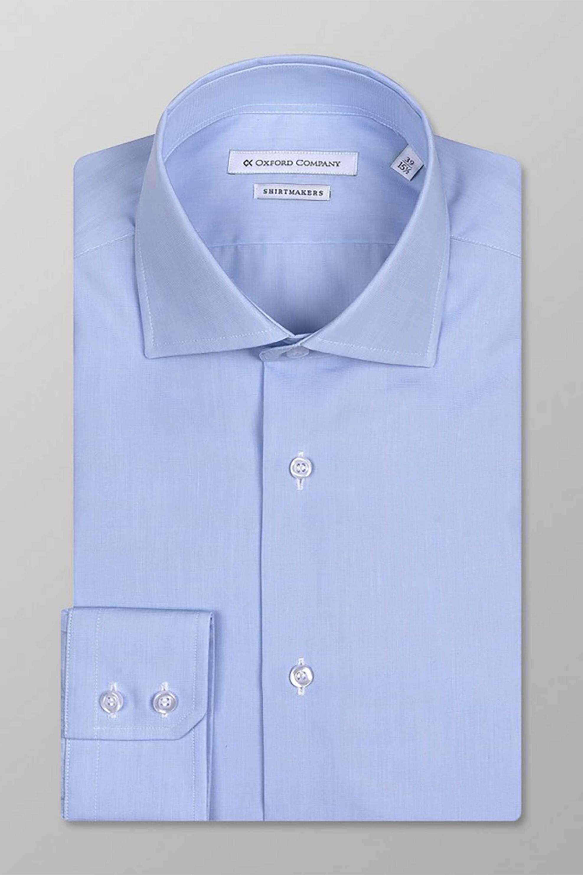 OXFORD COMPANY Oxford Company ανδρικό πουκάμισο μονόχρωμο Slim Fit "Classic" - W113NRJ21.04A Σιελ