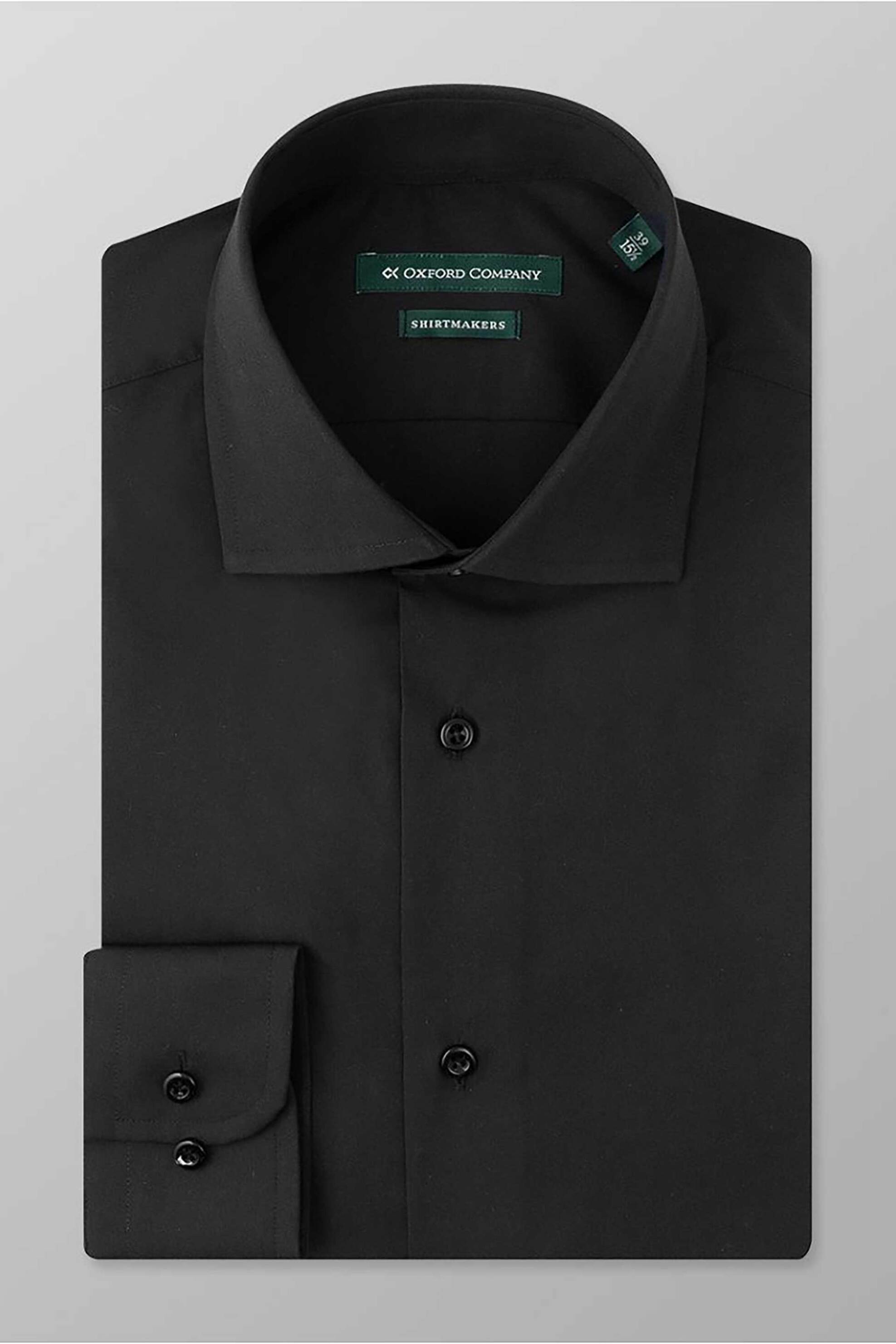 Oxford Company ανδρικό πουκάμισο club μονόχρωμο Regular Fit "Classic" - M111NRI20.04 Μαύρο