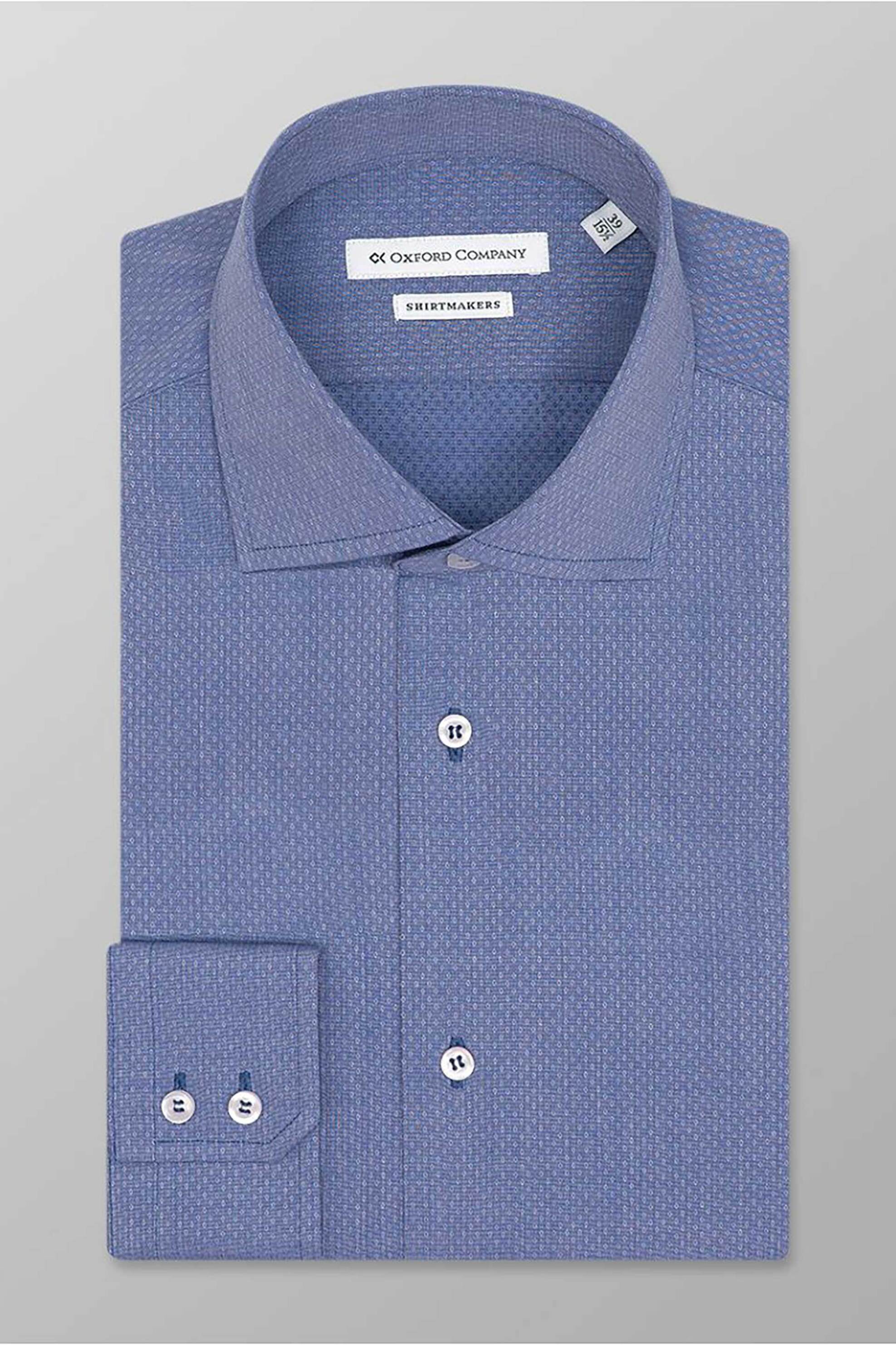 Oxford Company ανδρικό πουκάμισο club με μικροσχέδιο Slim Fit "Classic" - M741NRW21.01 Μπλε φωτογραφία