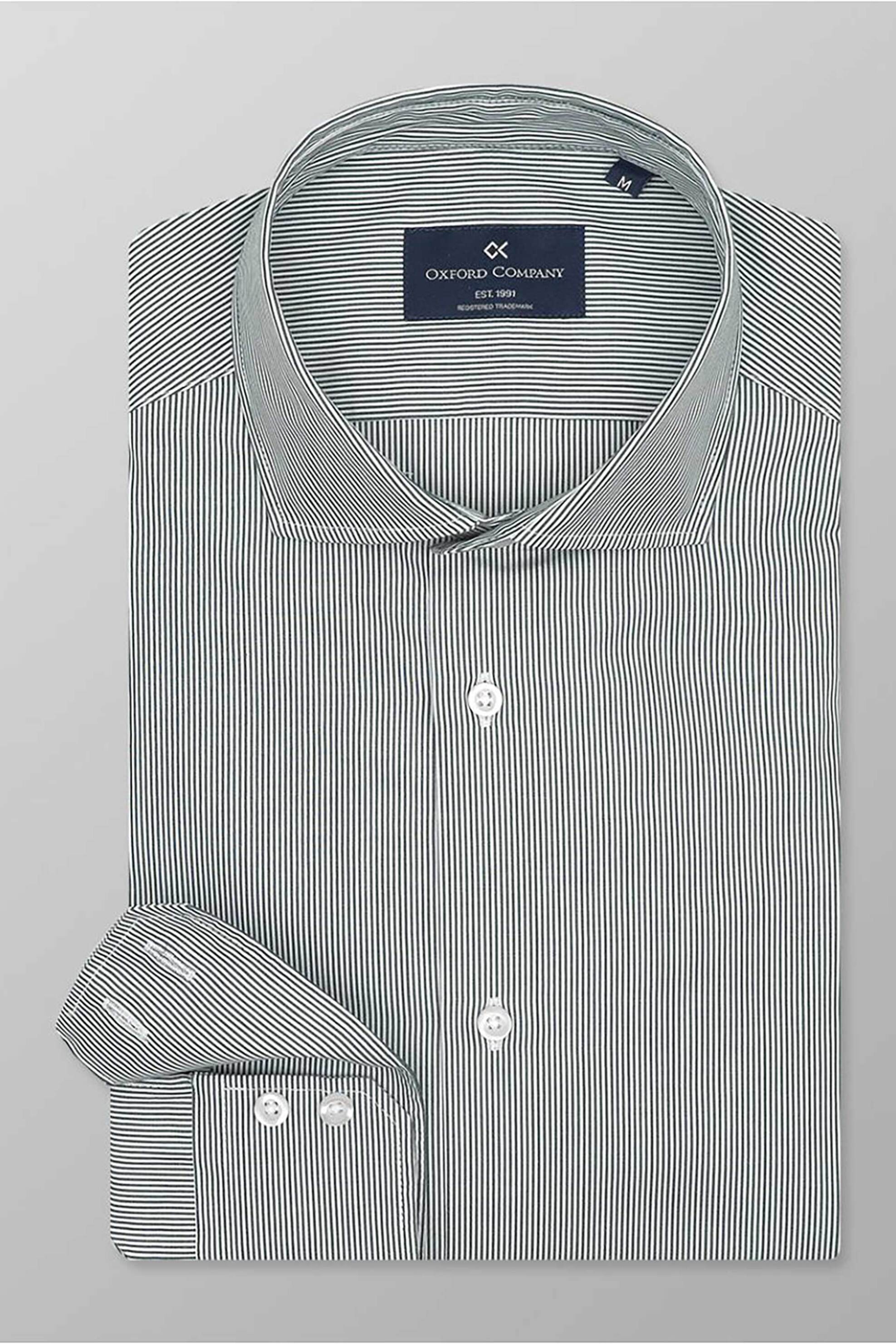 Oxford Company ανδρικό πουκάμισο romeo με ψιλό ριγέ σχέδιο Slim Fit "Sport" - M123-RY21.02 Πράσινο