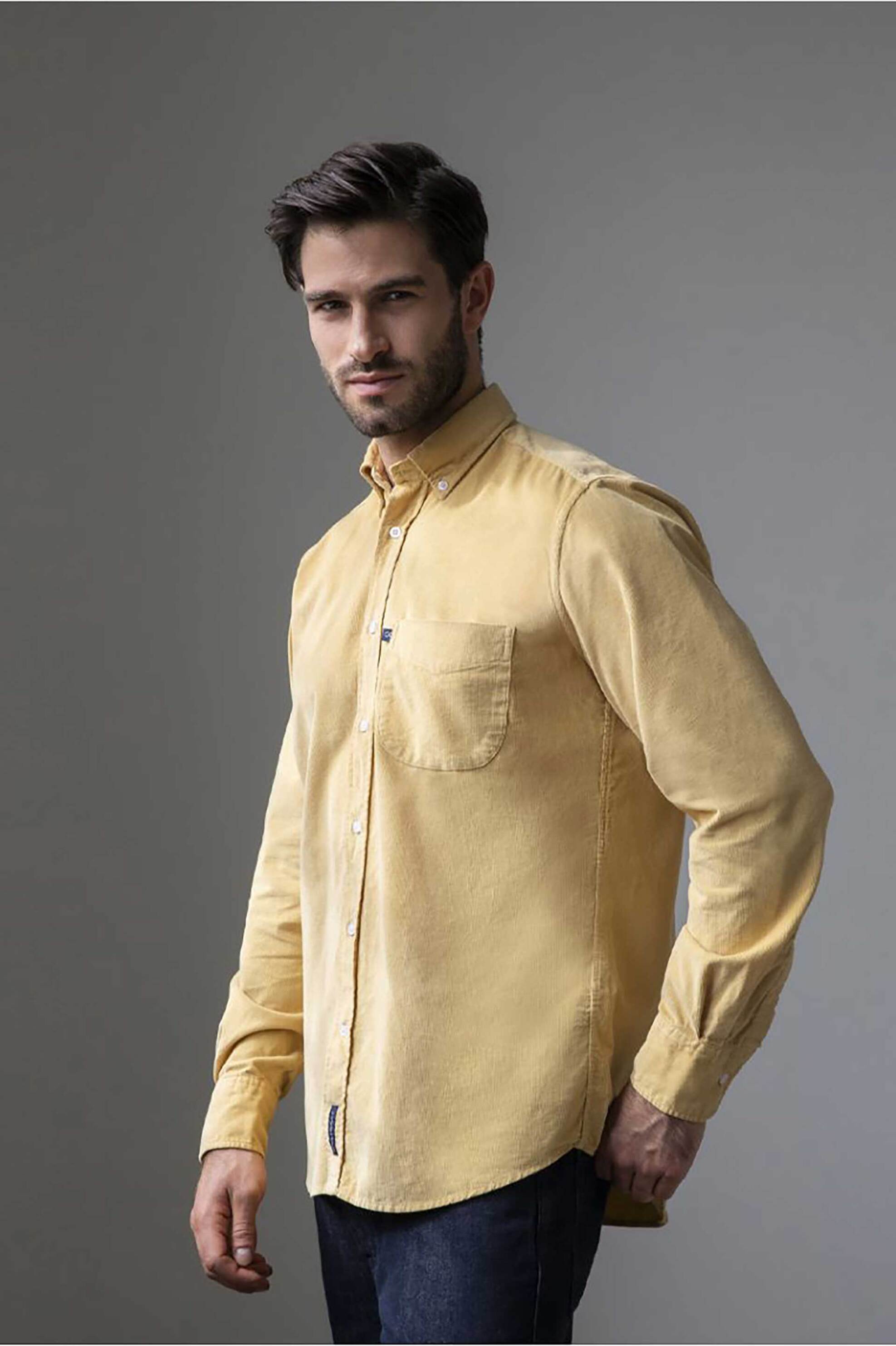 Ανδρικά πουκάμισα casual σε κιτρινο
