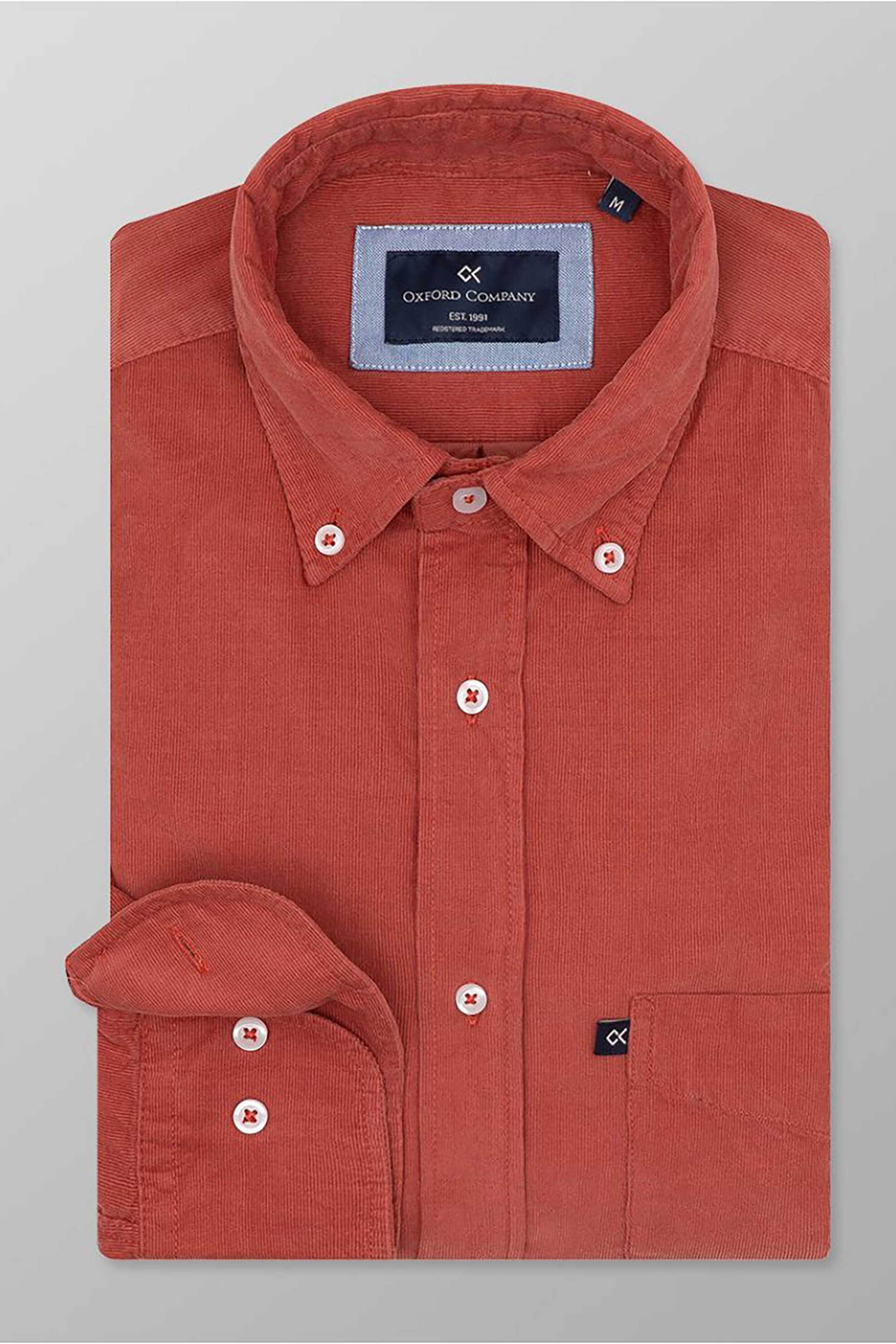 Ανδρικά πουκάμισα casual oxford company σε πορτοκαλι