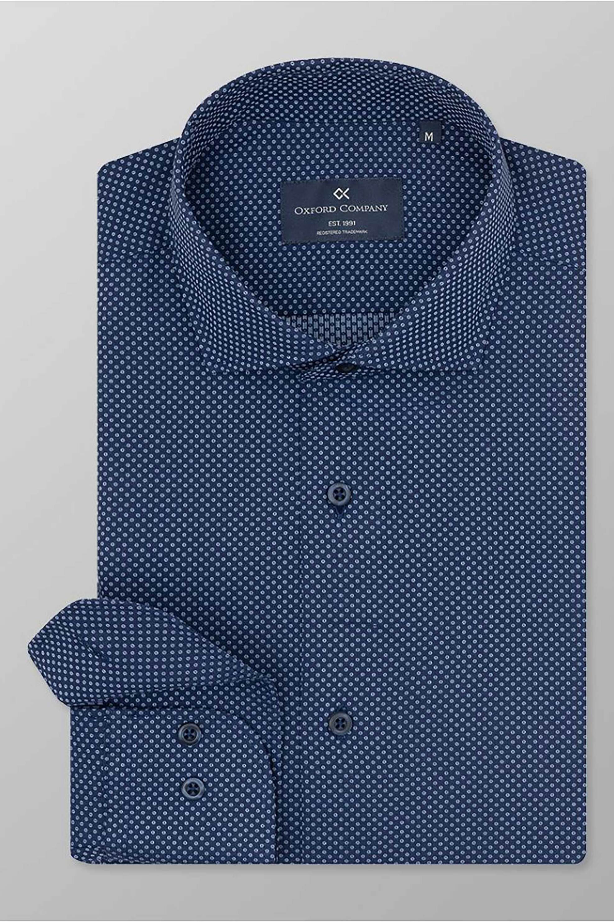 Oxford Company ανδρικό πουκάμισο romeo με all-over print Regular Fit "Sport" - M146-BY10.01 Μπλε Σκούρο