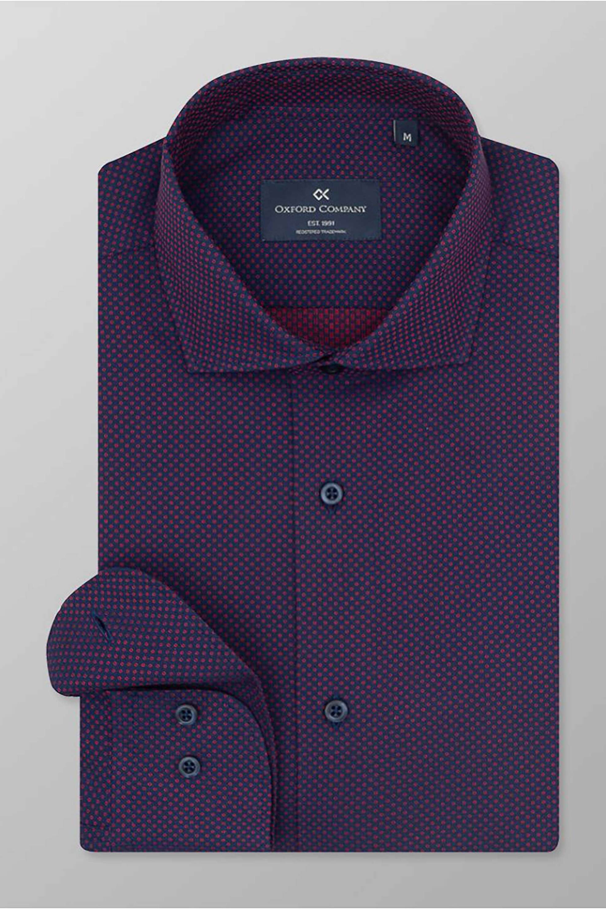 Oxford Company ανδρικό πουκάμισο romeo με all-over print Regular Fit "Sport" - M146-BY10.02 Μπορντό