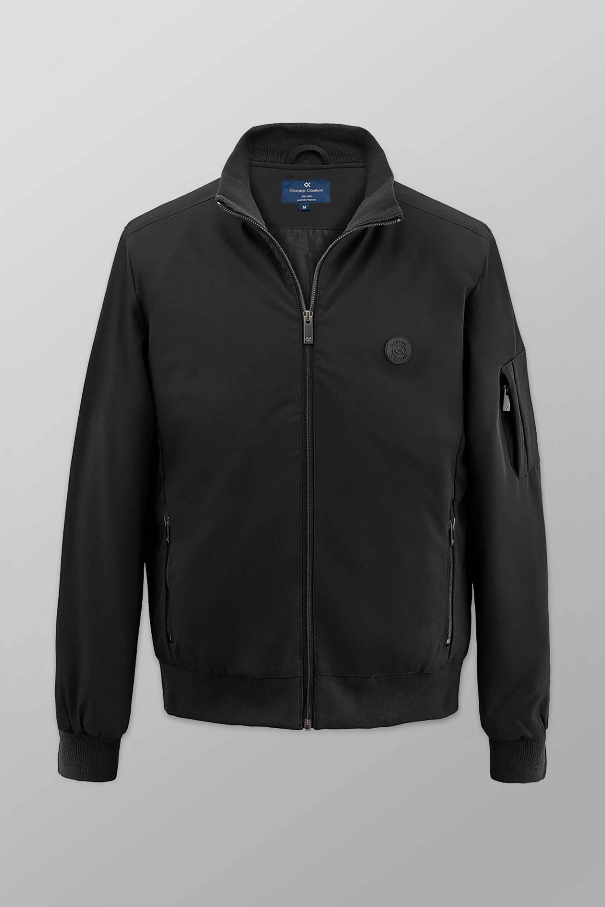 Oxford Company ανδρικό bomber μπουφάν με logo patch Slim Fit - F214-JY60.02 Μαύρο