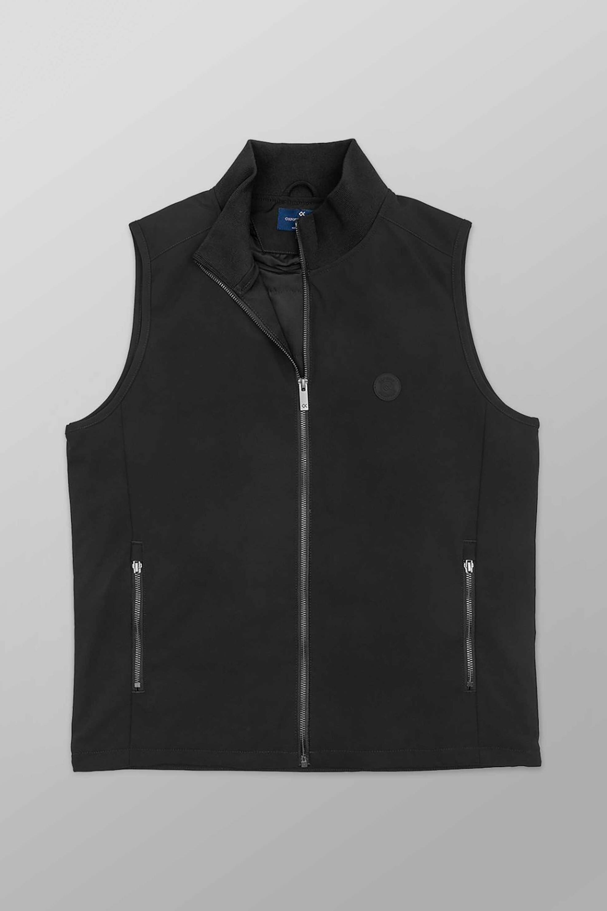 Oxford Company ανδρικό αμάνικο μπουφάν με ψηλό λαιμό και logo patch Regular Fit - A113-HY81.02 Μαύρο