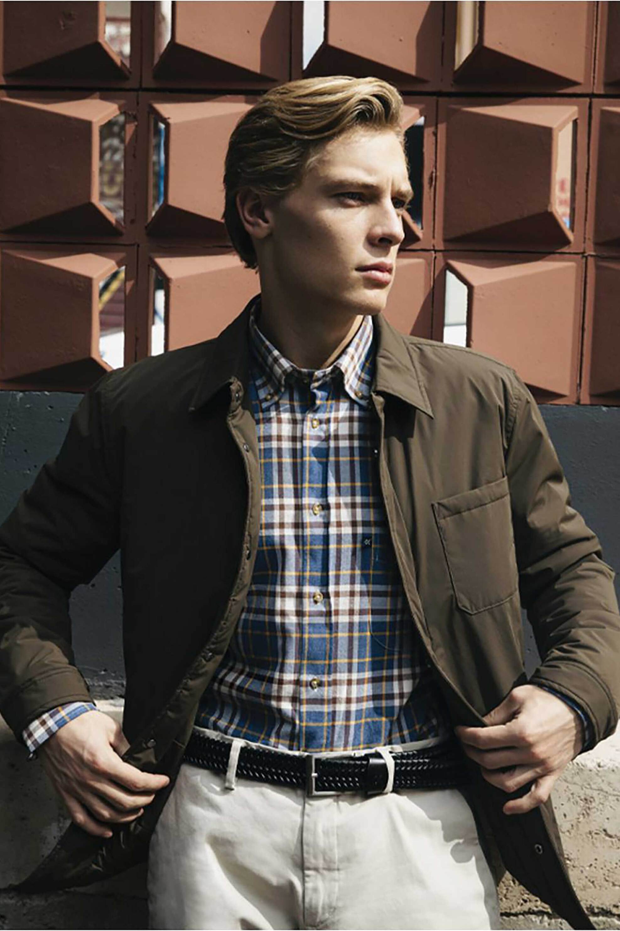 Oxford Company ανδρικό overshirt μονόχρωμο Regular Fit - A116-OY21.03 Λαδί