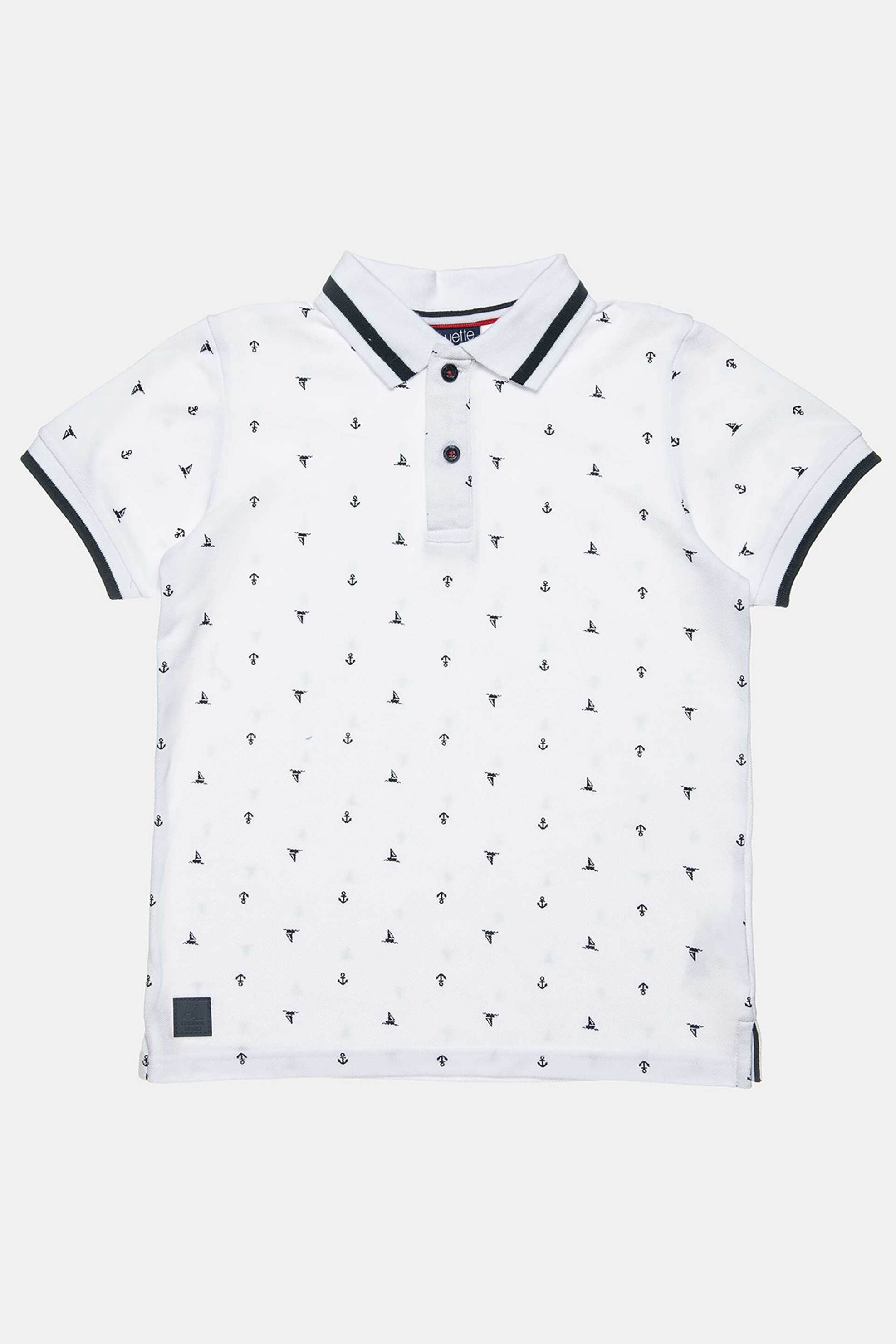 Alouette παιδική μπλούζα πόλο με τύπωμα - 00952839 Λευκό