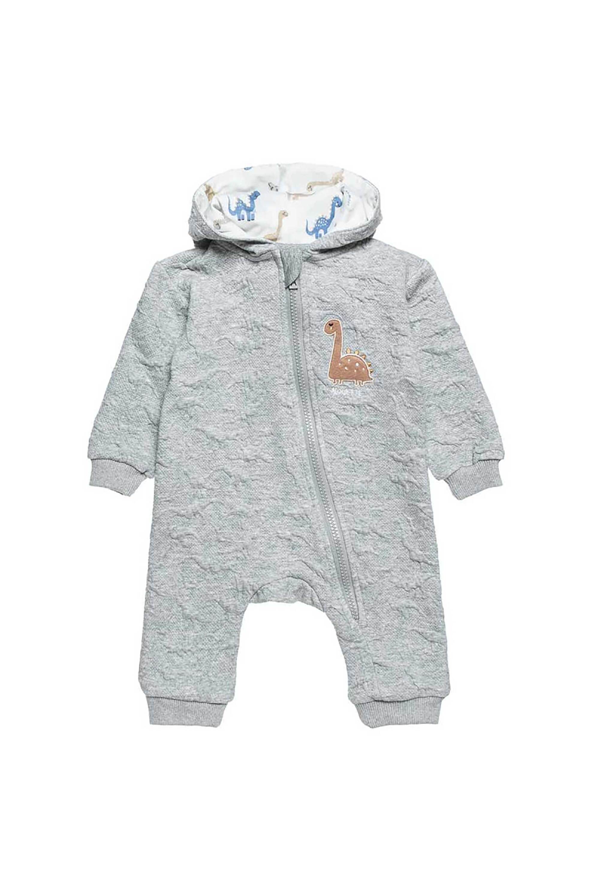 ALOUETTE Alouette βρεφικό φορμάκι φούτερ με κεντήματα "Tender Comforts" (1 - 12 μηνών) - 00481358 Γκρι