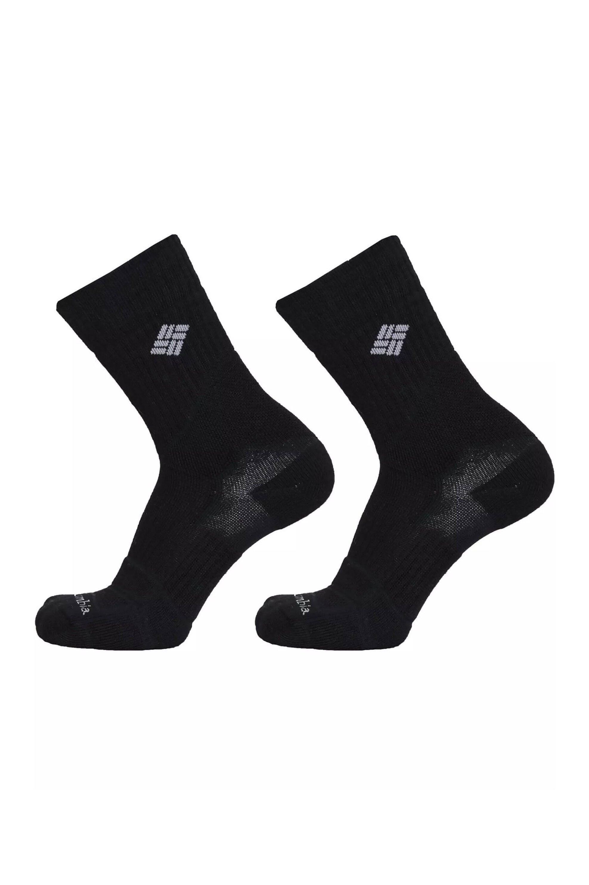 COLUMBIA Columbia σετ unisex κάλτσες μονόχρωμες με λογότυπο "Outdoor Hike" (2 τεμάχια) - C1173BlackM Μαύρο