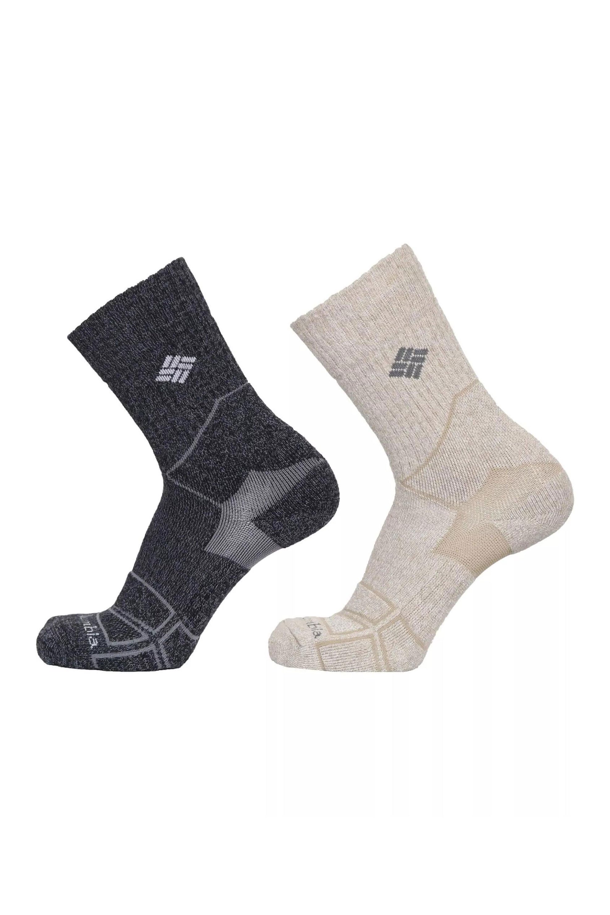 Columbia σετ unisex μακριές κάλτσες με λογότυπο "Outdoor Hike" (2 ζευγάρια) - C1173BlackL Ανθρακί