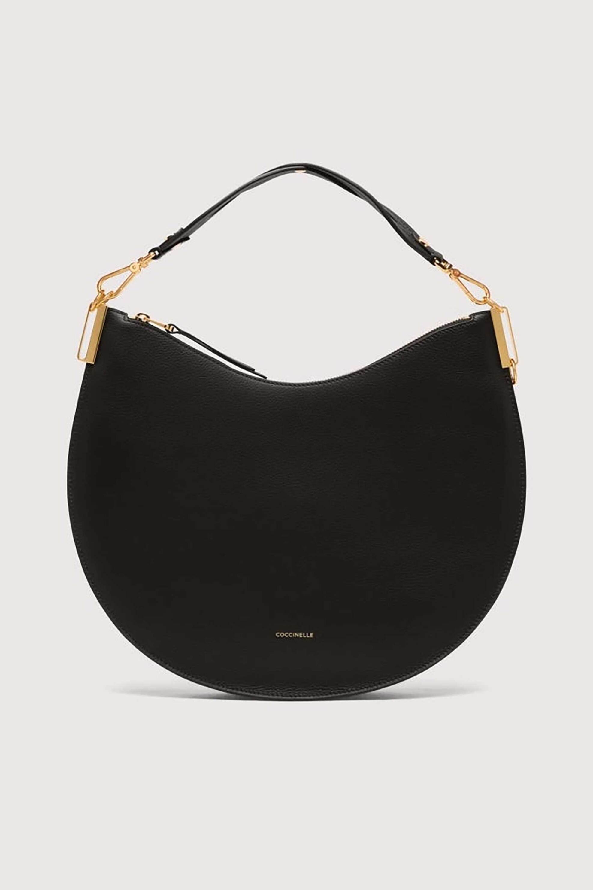 Coccinelle γυναικεία δερμάτινη τσάντα ώμου "Sunup Large" - E1QKF-130101 Μαύρο φωτογραφία