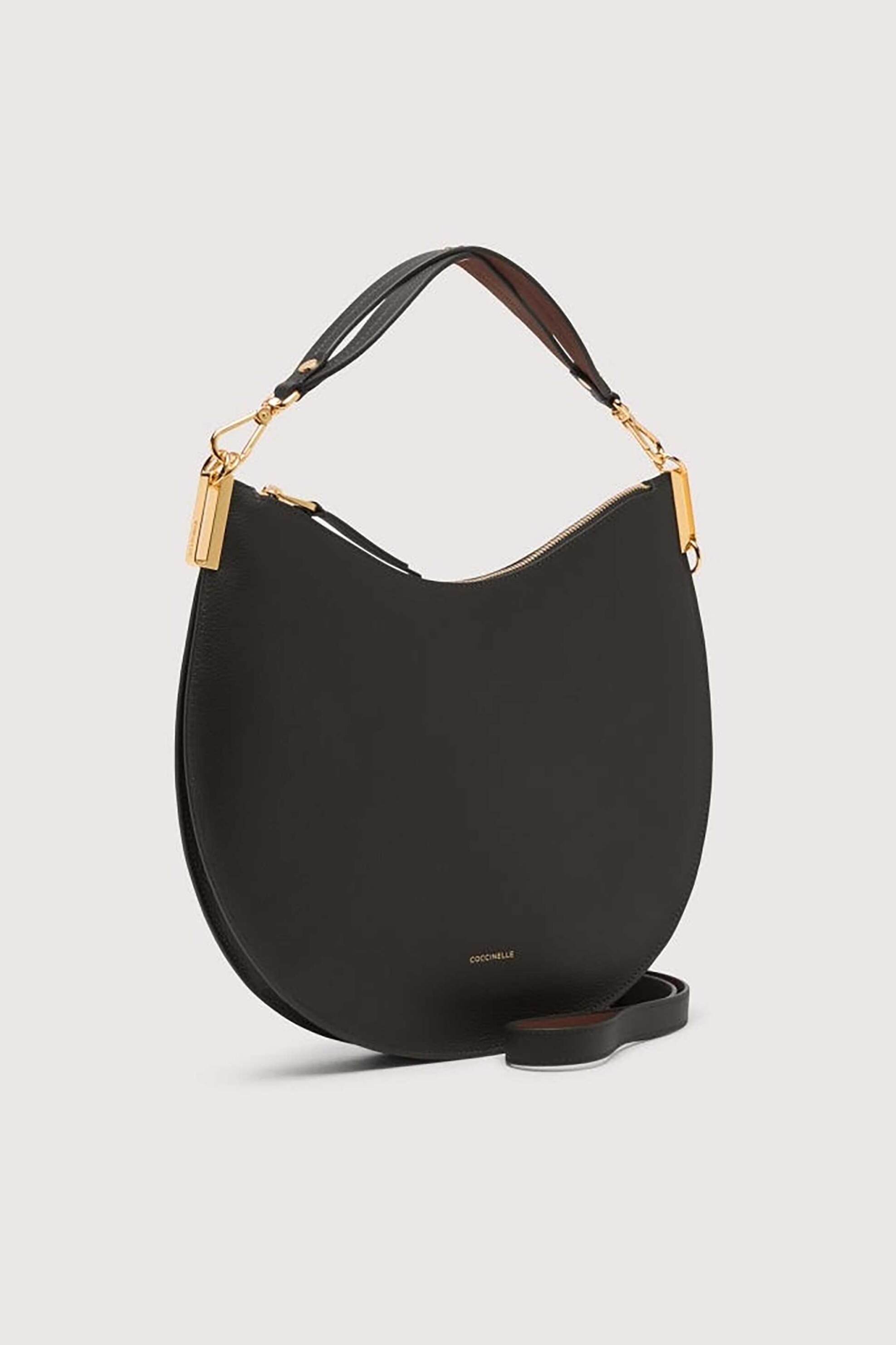 Coccinelle γυναικεία δερμάτινη τσάντα ώμου "Sunup Large" - E1QKF-130101 Μαύρο φωτογραφία