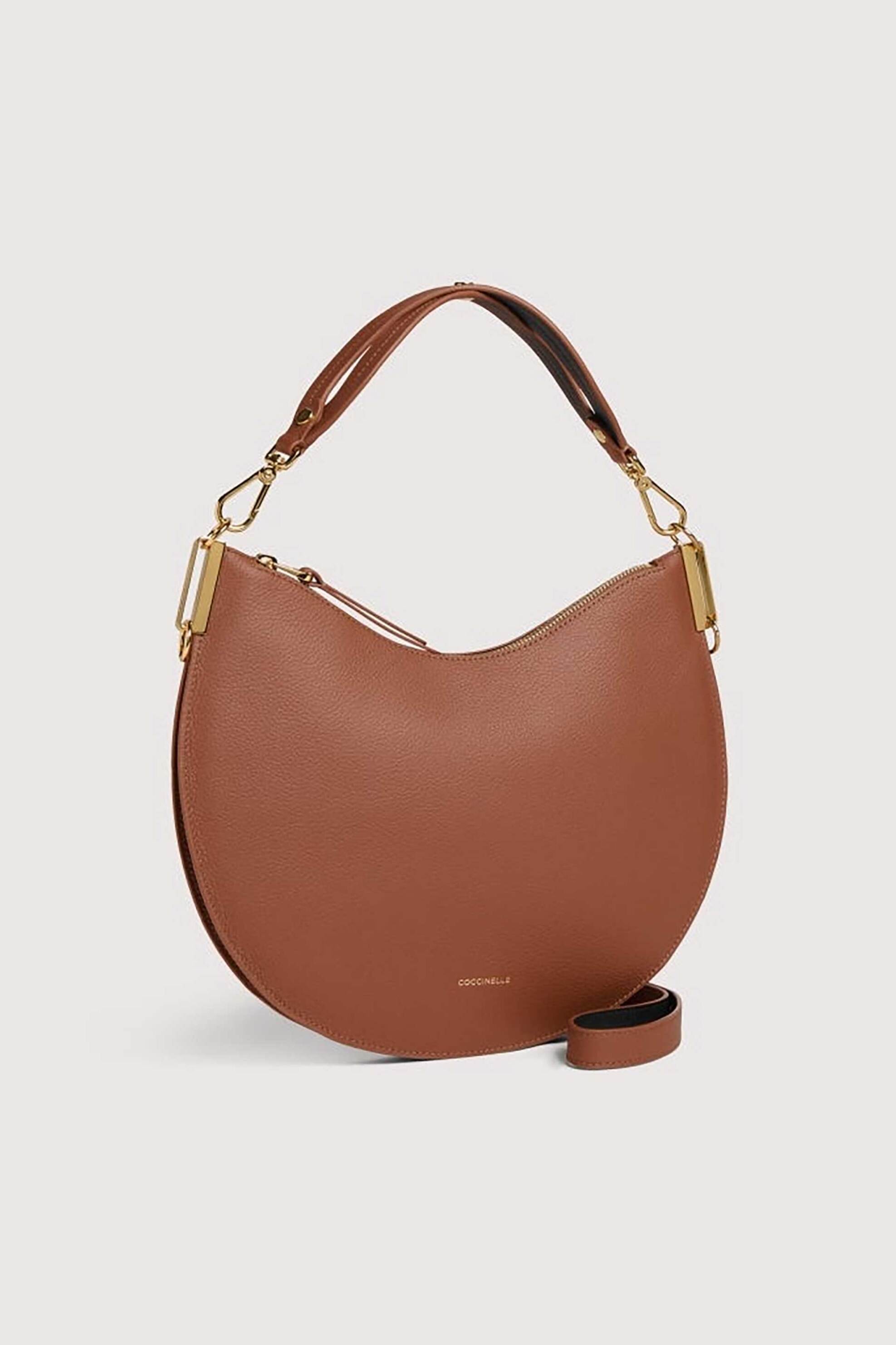 Coccinelle γυναικεία δερμάτινη τσάντα ώμου "Sunup Medium" - E1QKF-130201 Καμηλό φωτογραφία