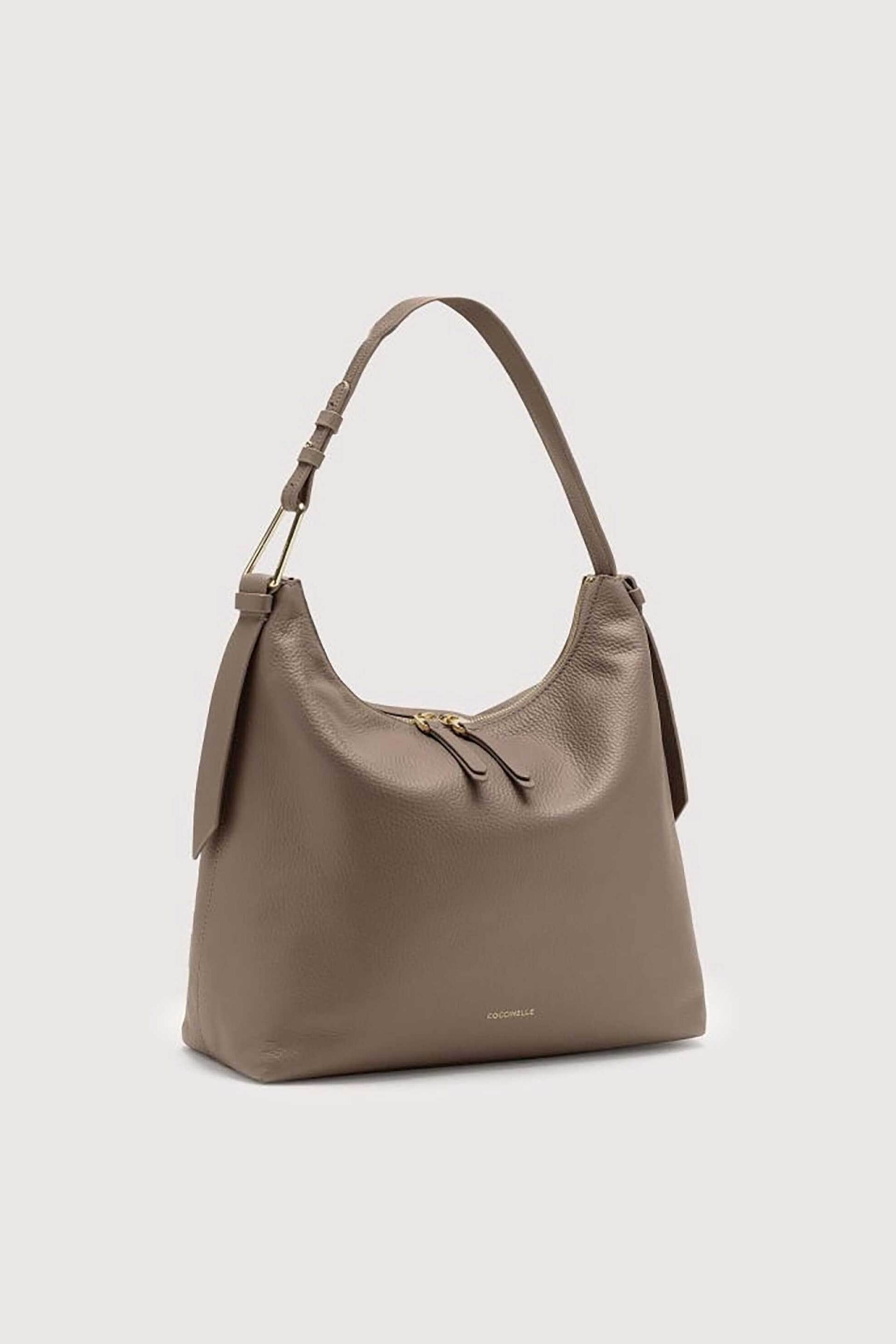 Coccinelle γυναικεία δερμάτινη τσάντα ώμου hobo "Malory" - E1R1K-130201 Μπεζ φωτογραφία