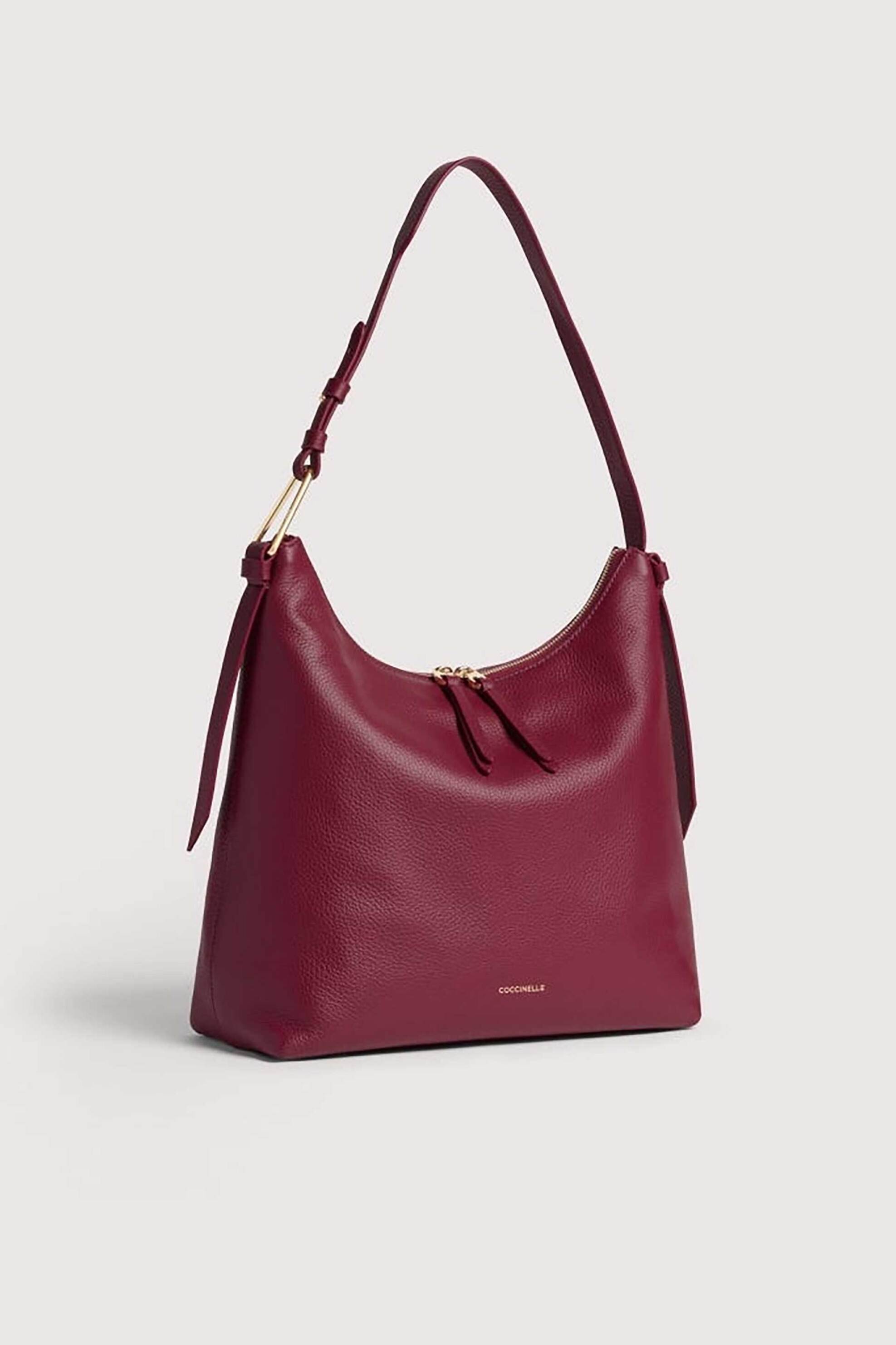 Coccinelle γυναικεία δερμάτινη τσάντα ώμου hobo "Malory" - E1R1K-130201 Μπορντό φωτογραφία