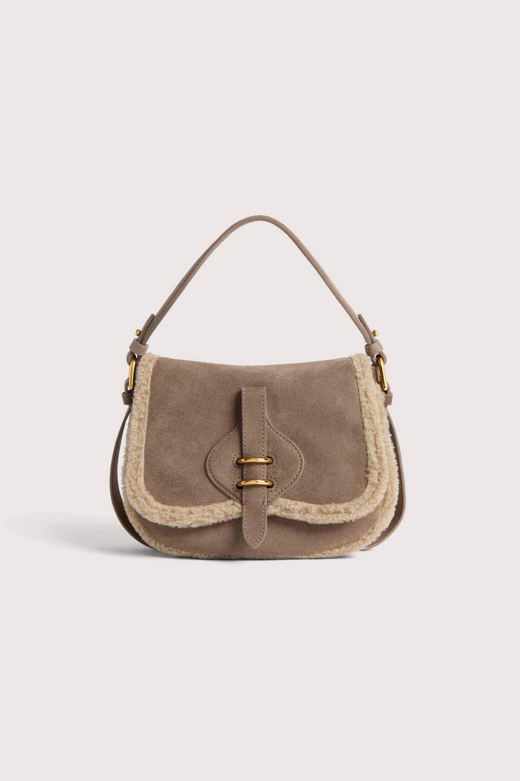 Coccinelle γυναικεία τσάντα ώμου suede 