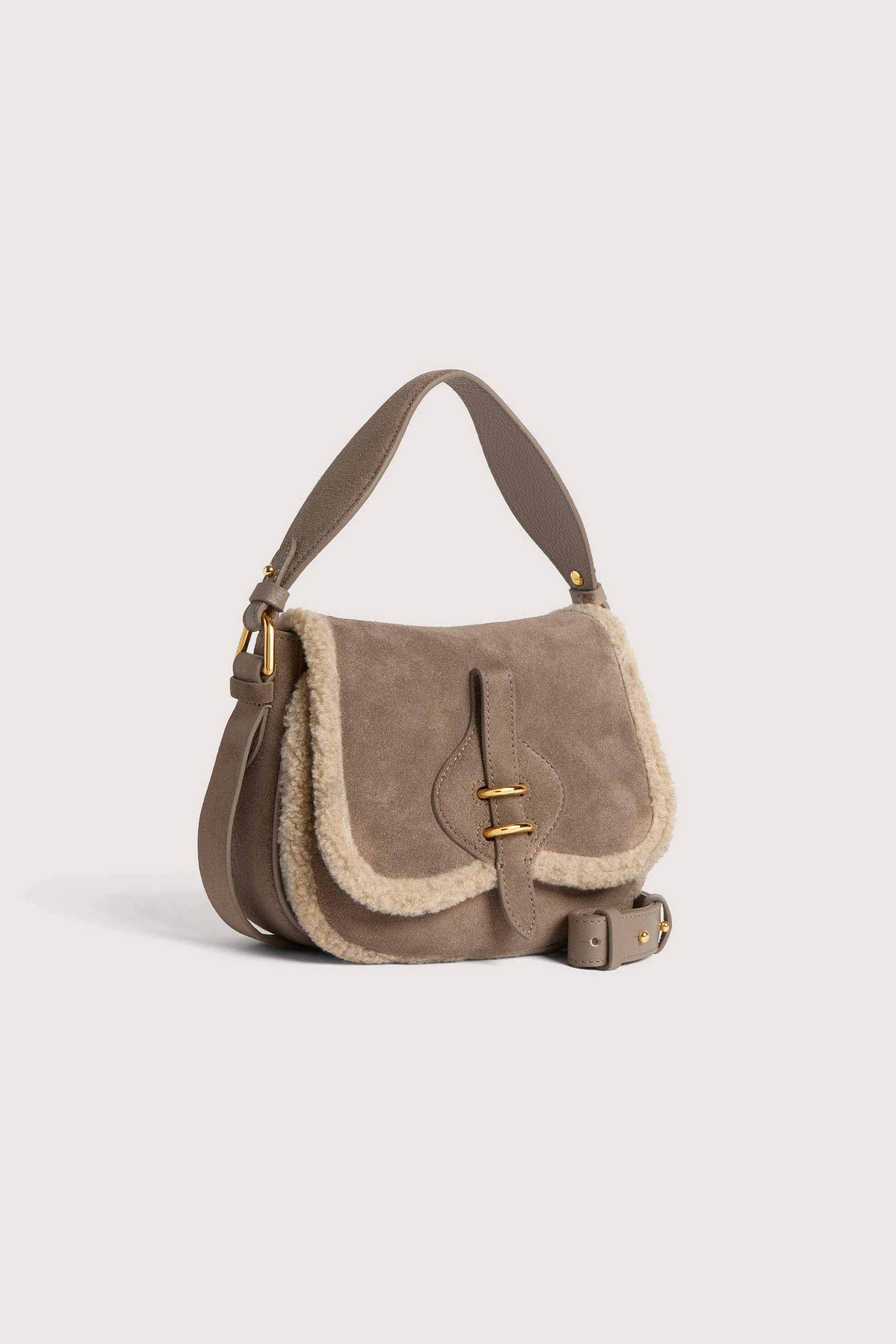 Coccinelle γυναικεία τσάντα ώμου suede 