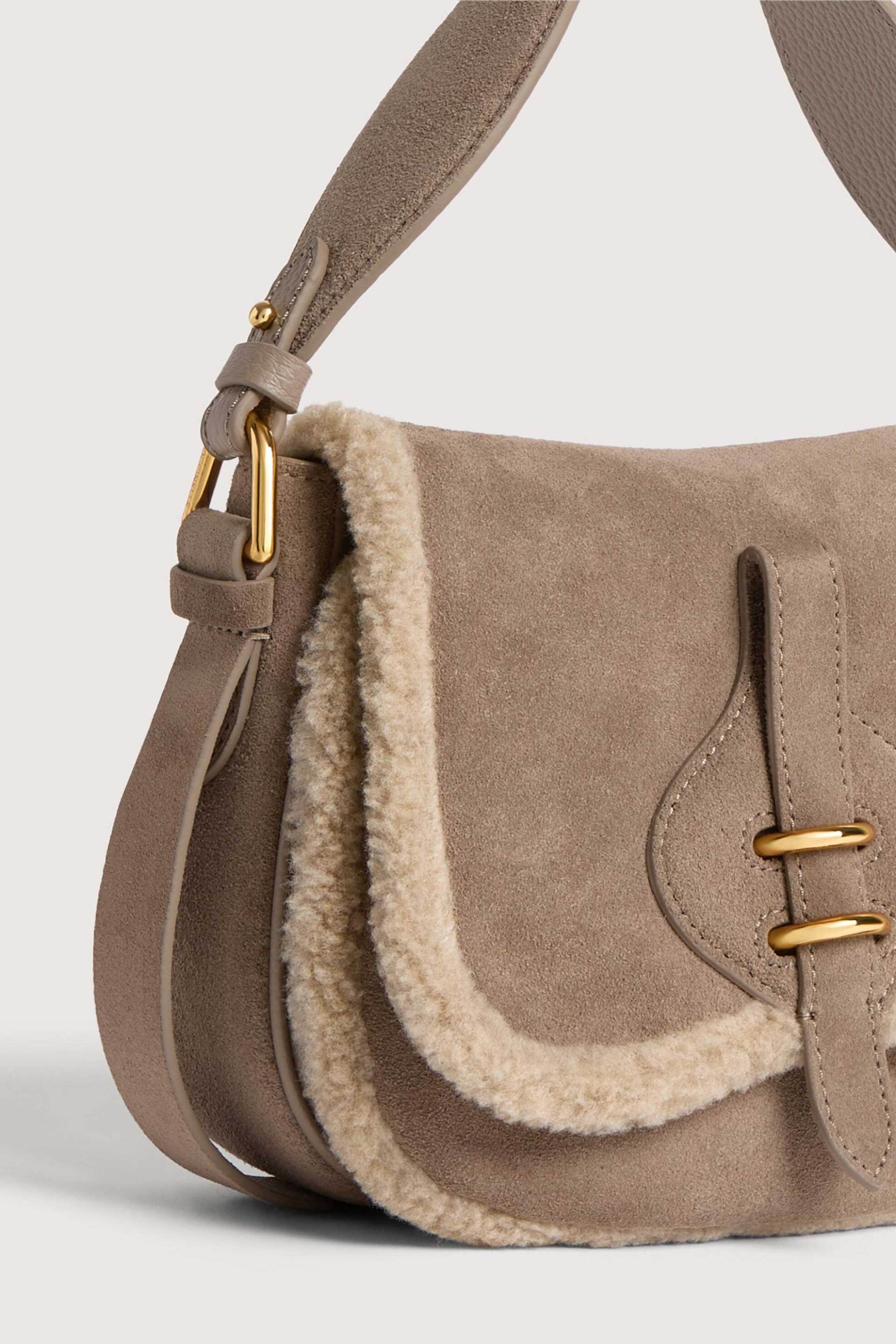 COCCINELLE Coccinelle γυναικεία τσάντα ώμου suede "Mavery Small" - E1V7J-180201 Μπεζ - 3