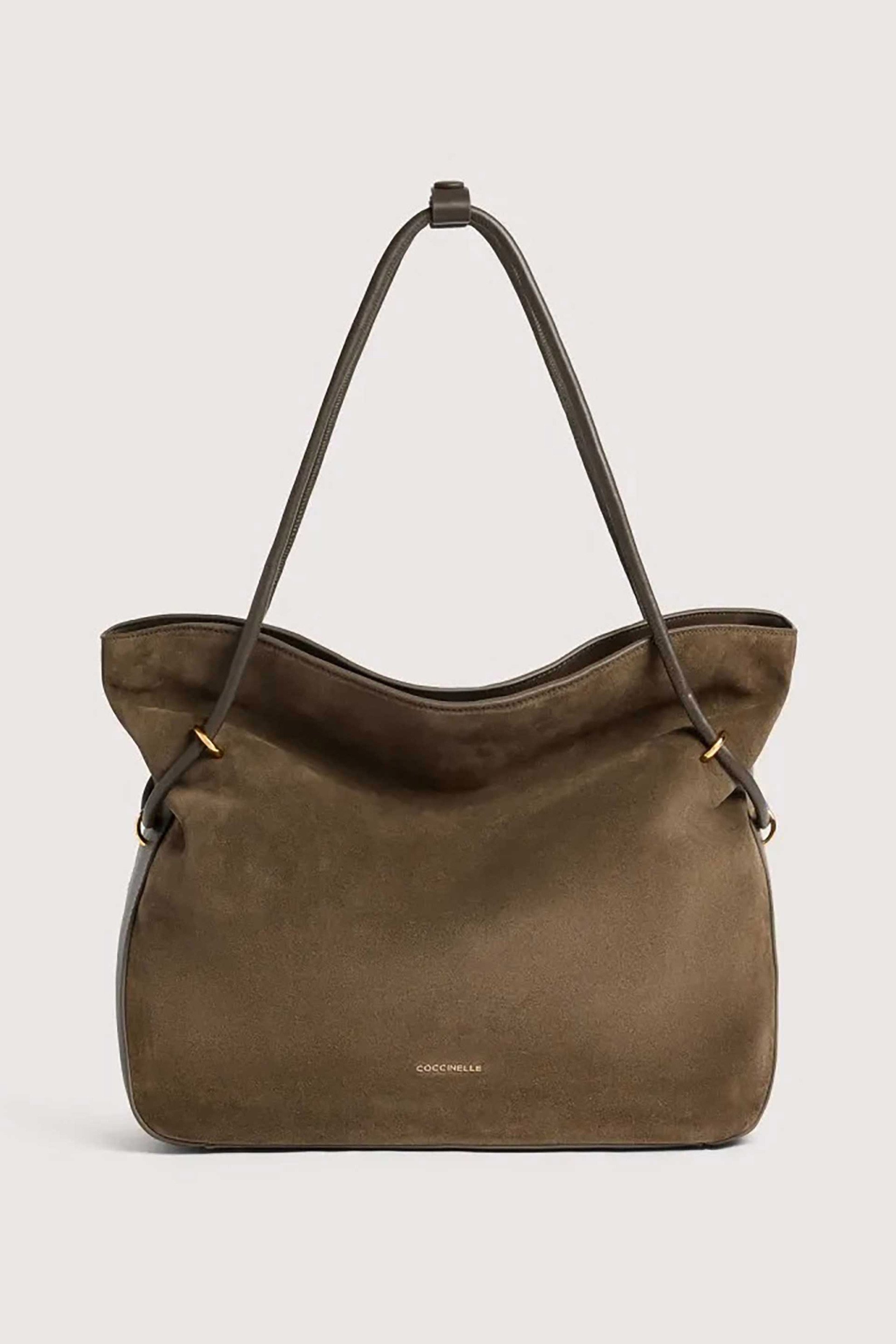 COCCINELLE Coccinelle γυναικεία τσάντα ώμου suede "Lizzie Medium" - E1VEQ-110101 Λαδί