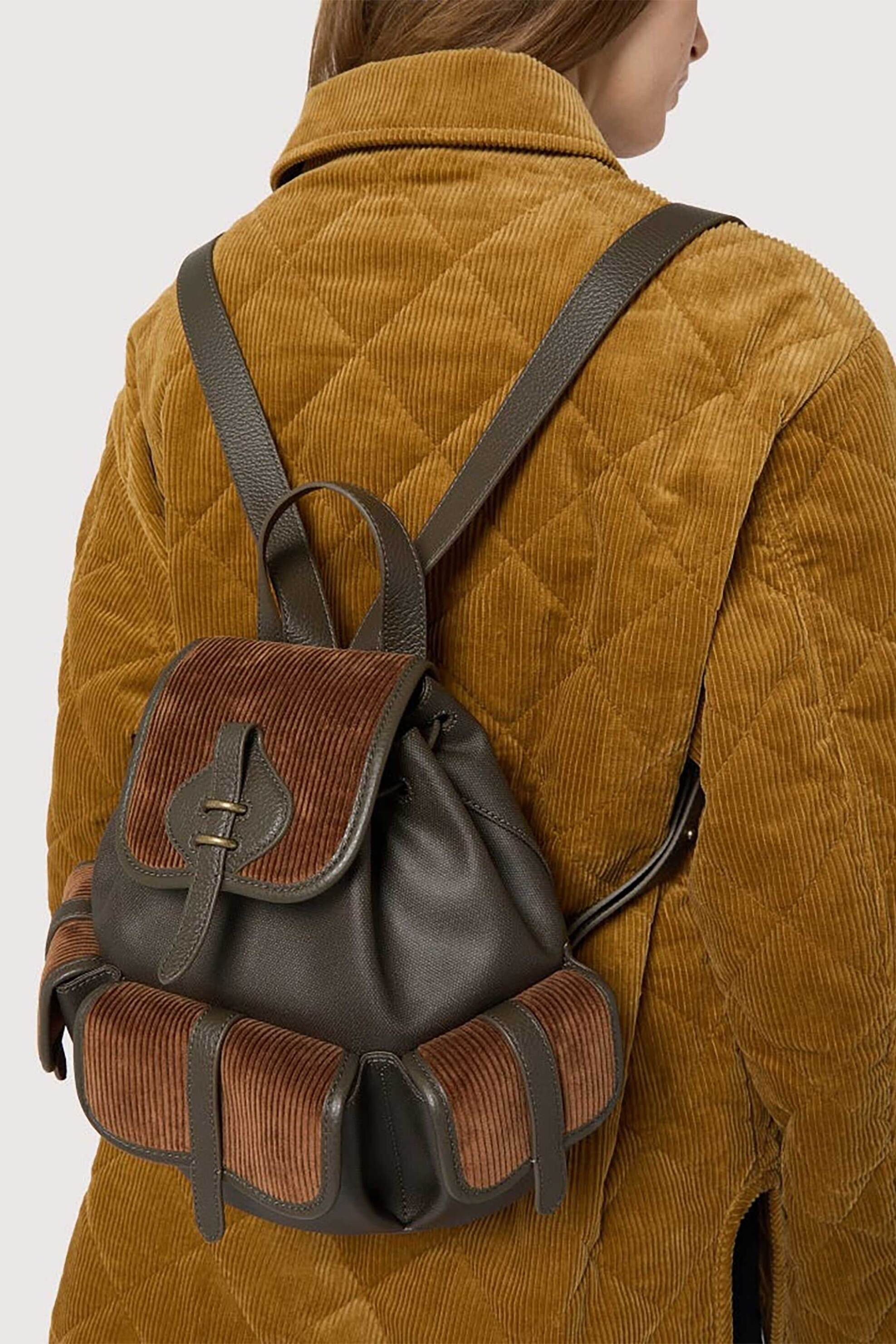COCCINELLE Coccinelle γυναικεία δερμάτινη τσάντα backpack "Mavery Pocket Medium" - E1VGL-140101 Λαδί - 4
