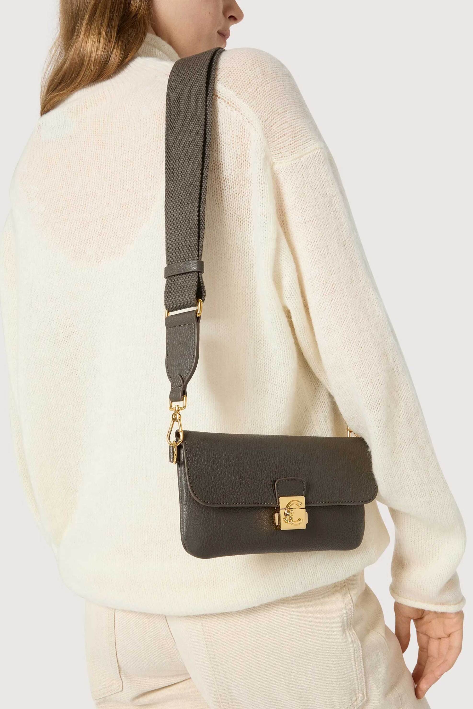 COCCINELLE Coccinelle γυναικεία δερμάτινη τσάντα crossbody "C-Me Lock Mini" - E5U4K-570101 Λαδί - 4