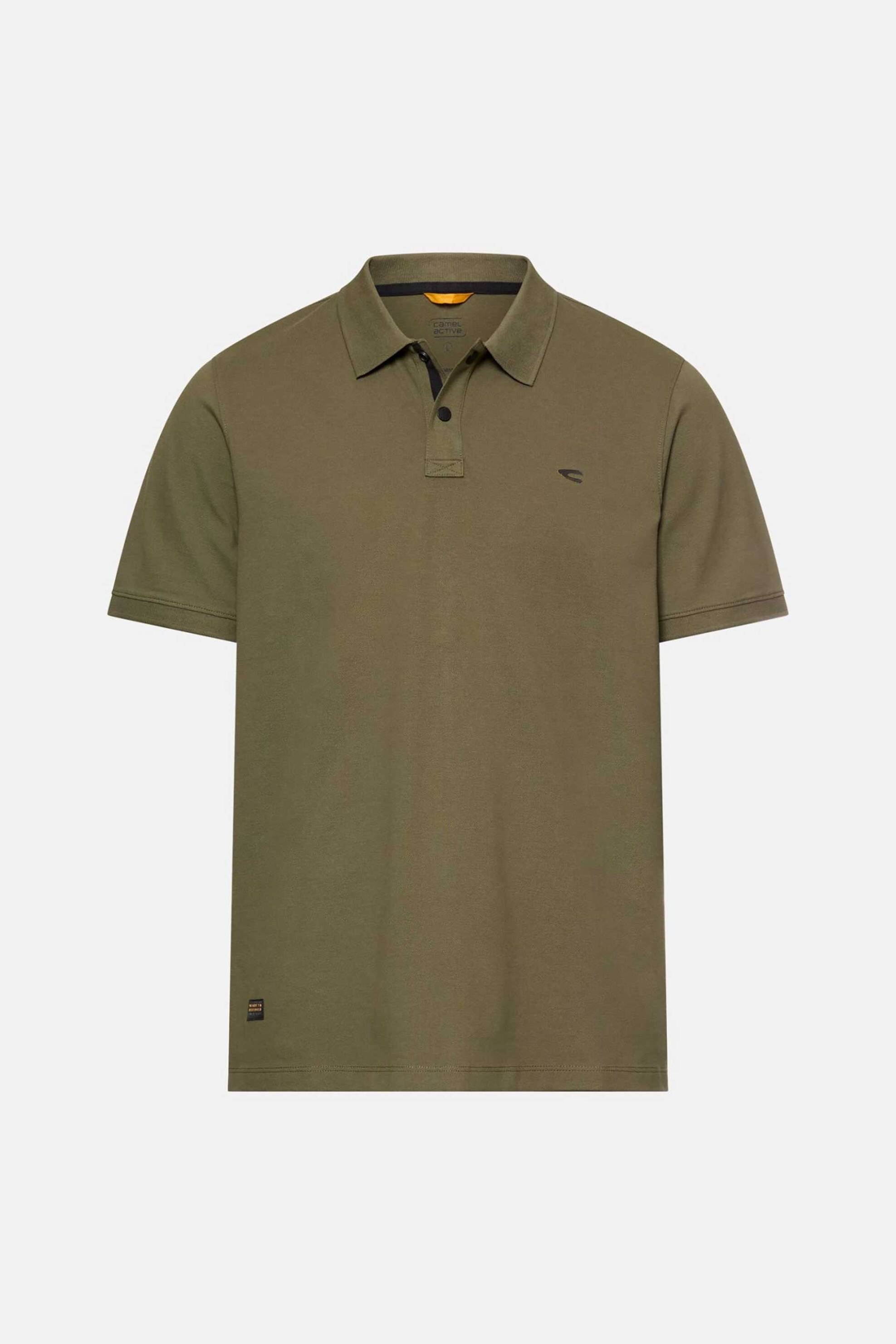 Camel Active Ανδρική Μπλούζα Πόλο Πικέ με Κεντημένο Monogram Regular Fit - C261-409920-7P01 Λαδί