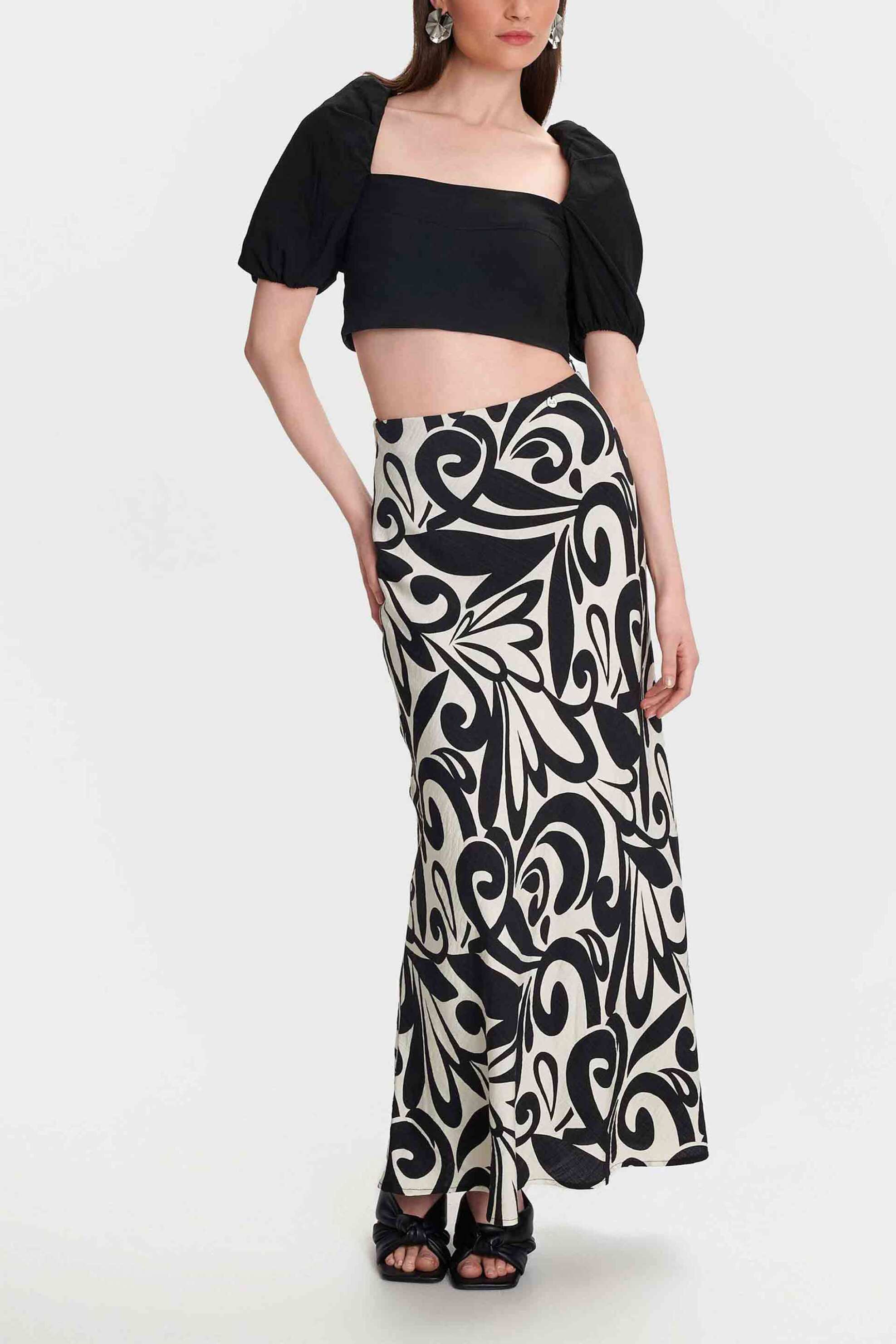  'ALE γυναικεία maxi φούστα με all-over print - 81160520 Μαύρο 2025