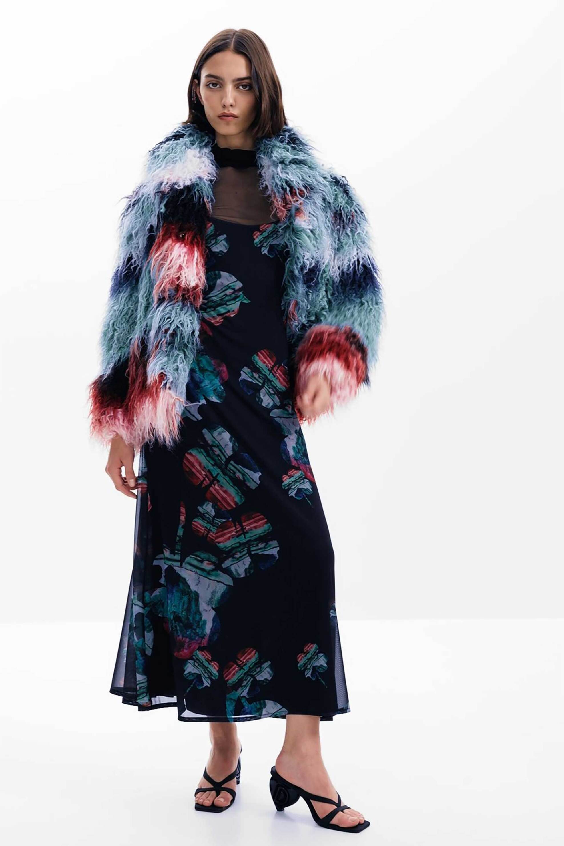 Desigual γυναικεία faux γούνα Oversized Fit "Cloud Lacroix" - 25WWEW02 Πολύχρωμο φωτογραφία